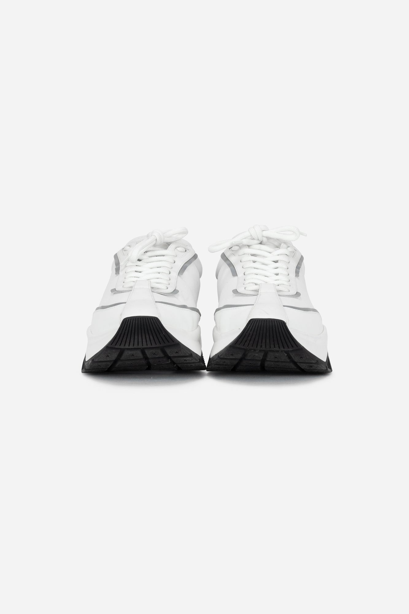 White and Black Logo Raine Low-Top Sneakers