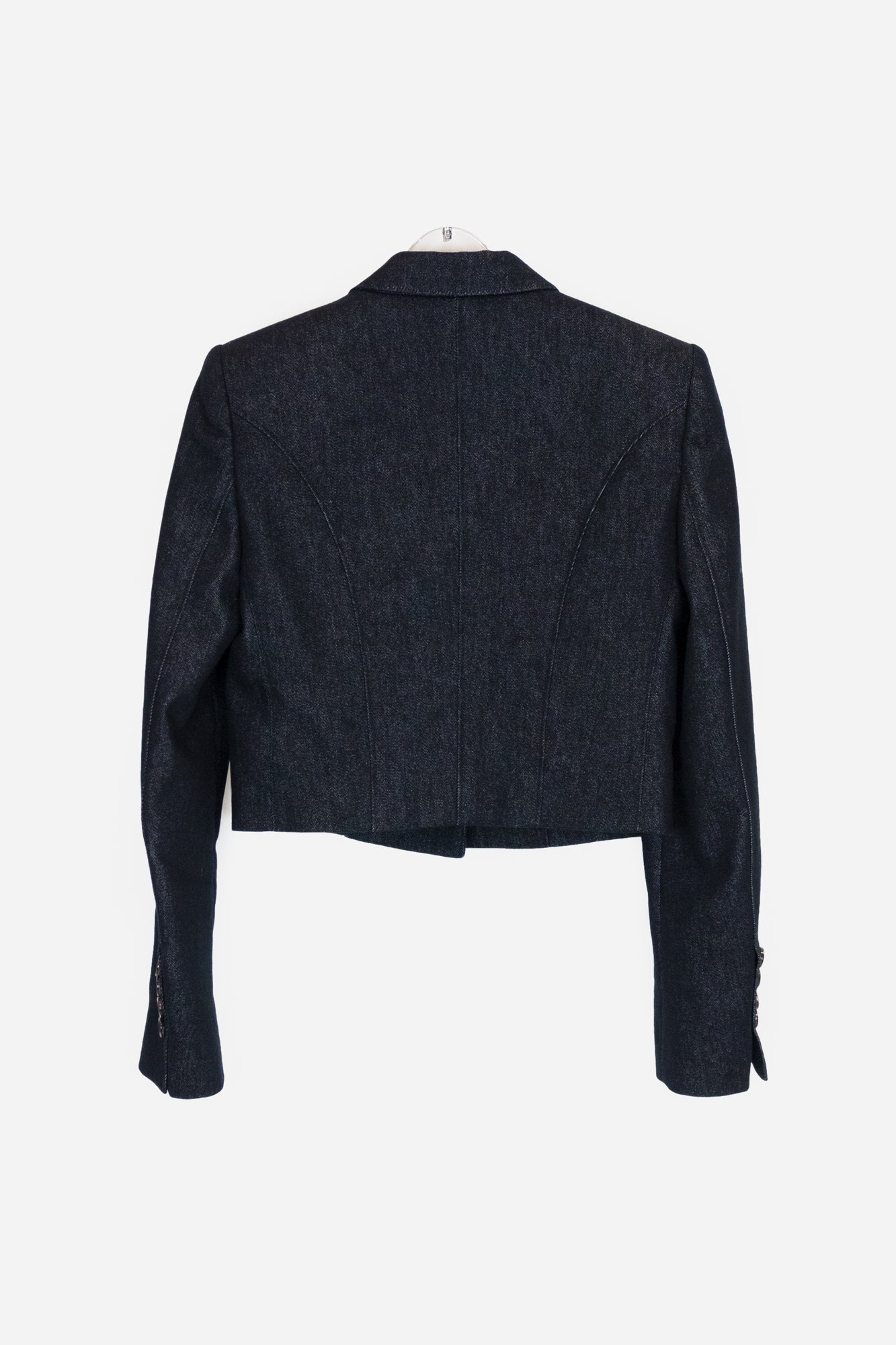 Black Denim Cropped Jacket