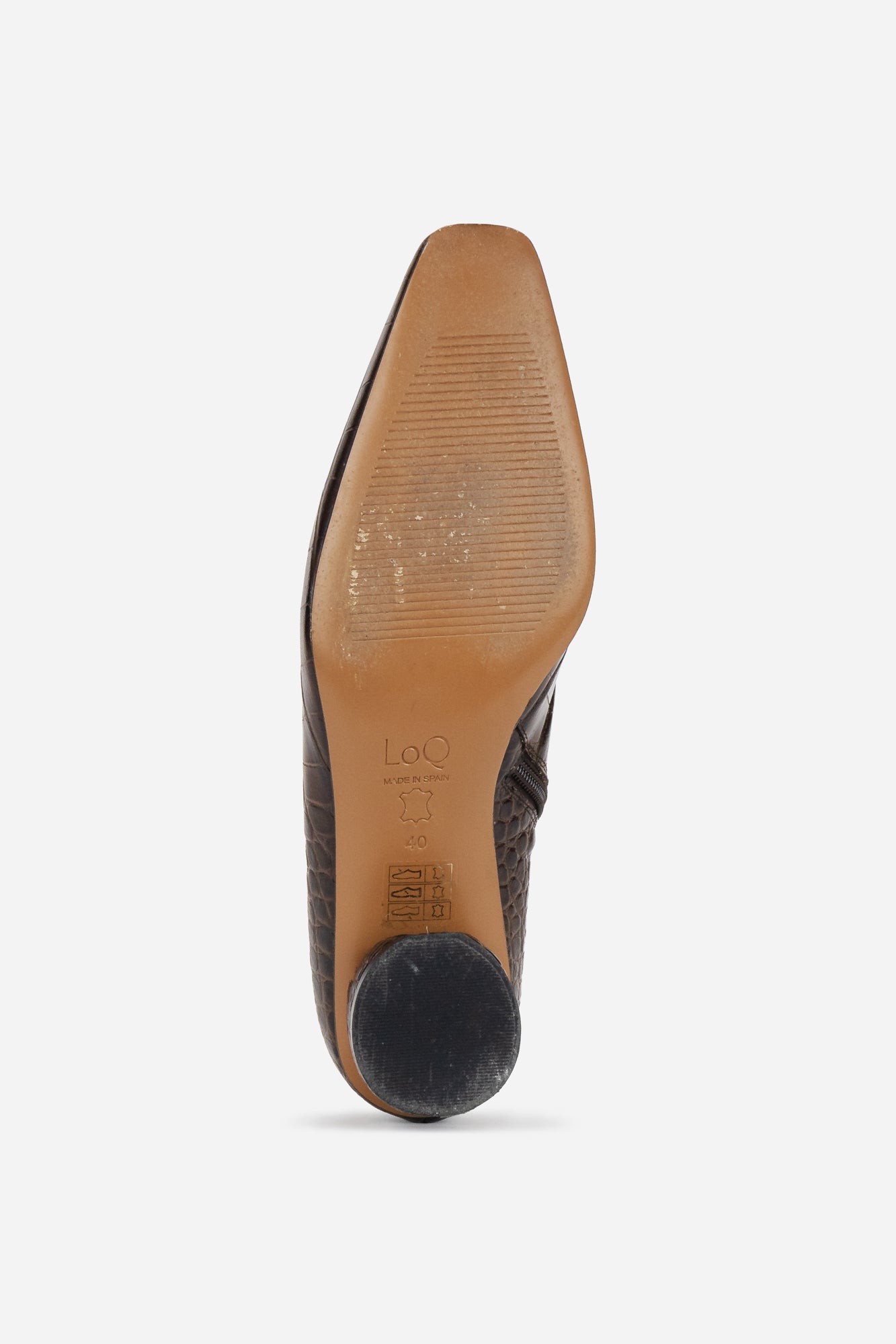 Brown snake print ankle boots