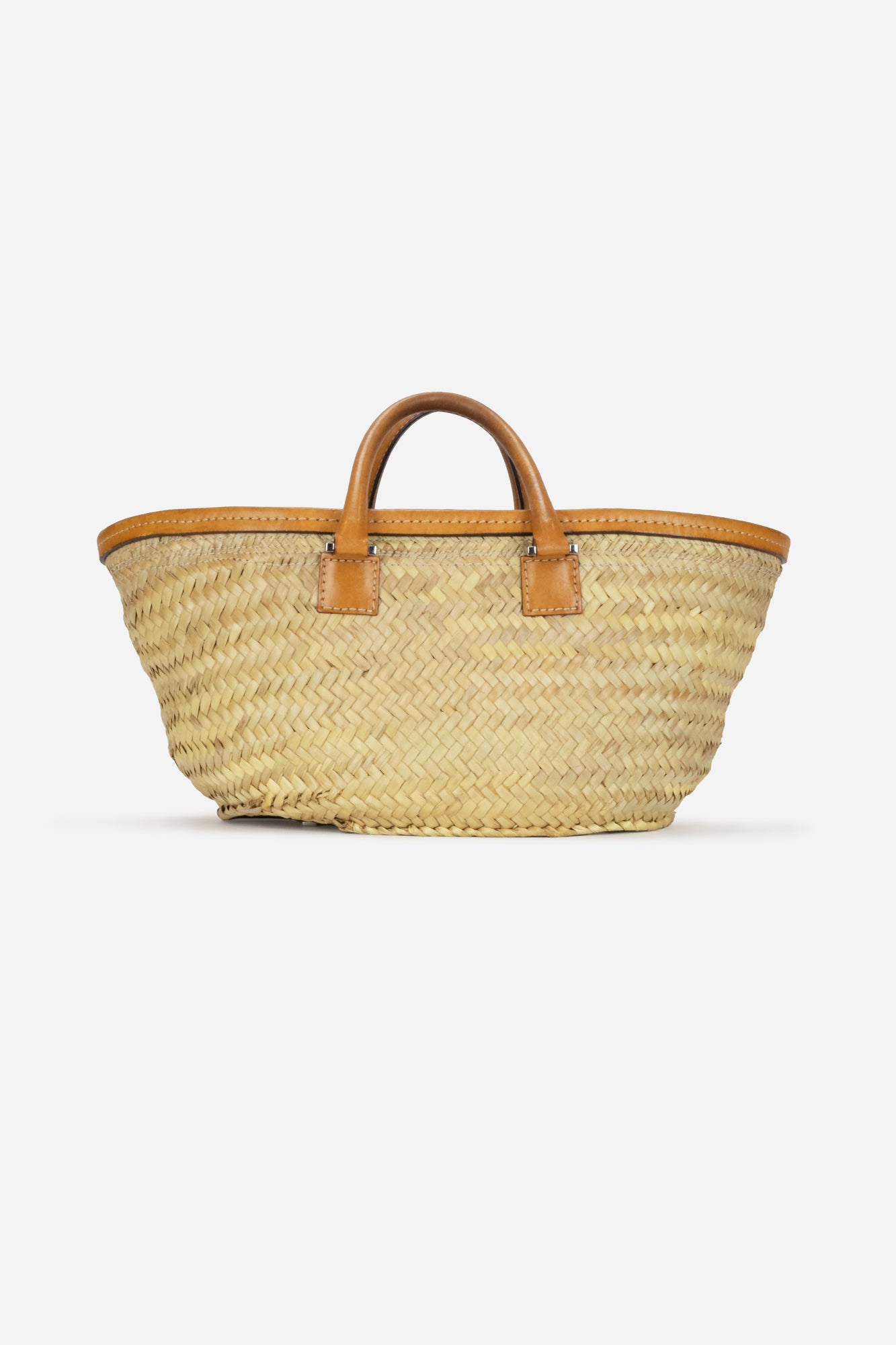 Rattan Leather Basket Bag
