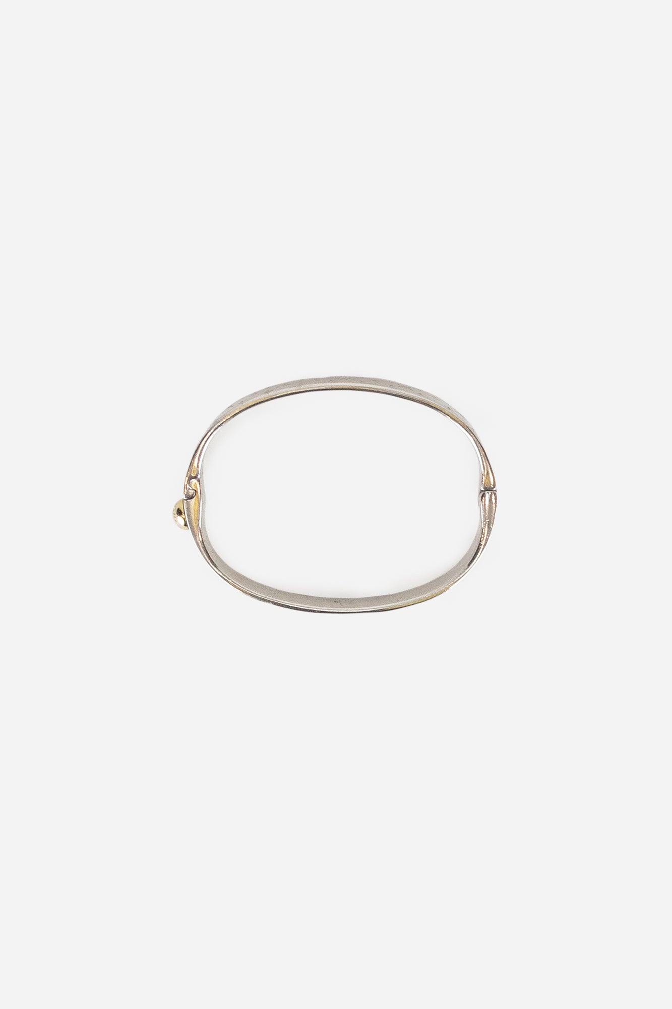 Chunky Silver Monogram Cuff Bracelet With Gold Side Detail