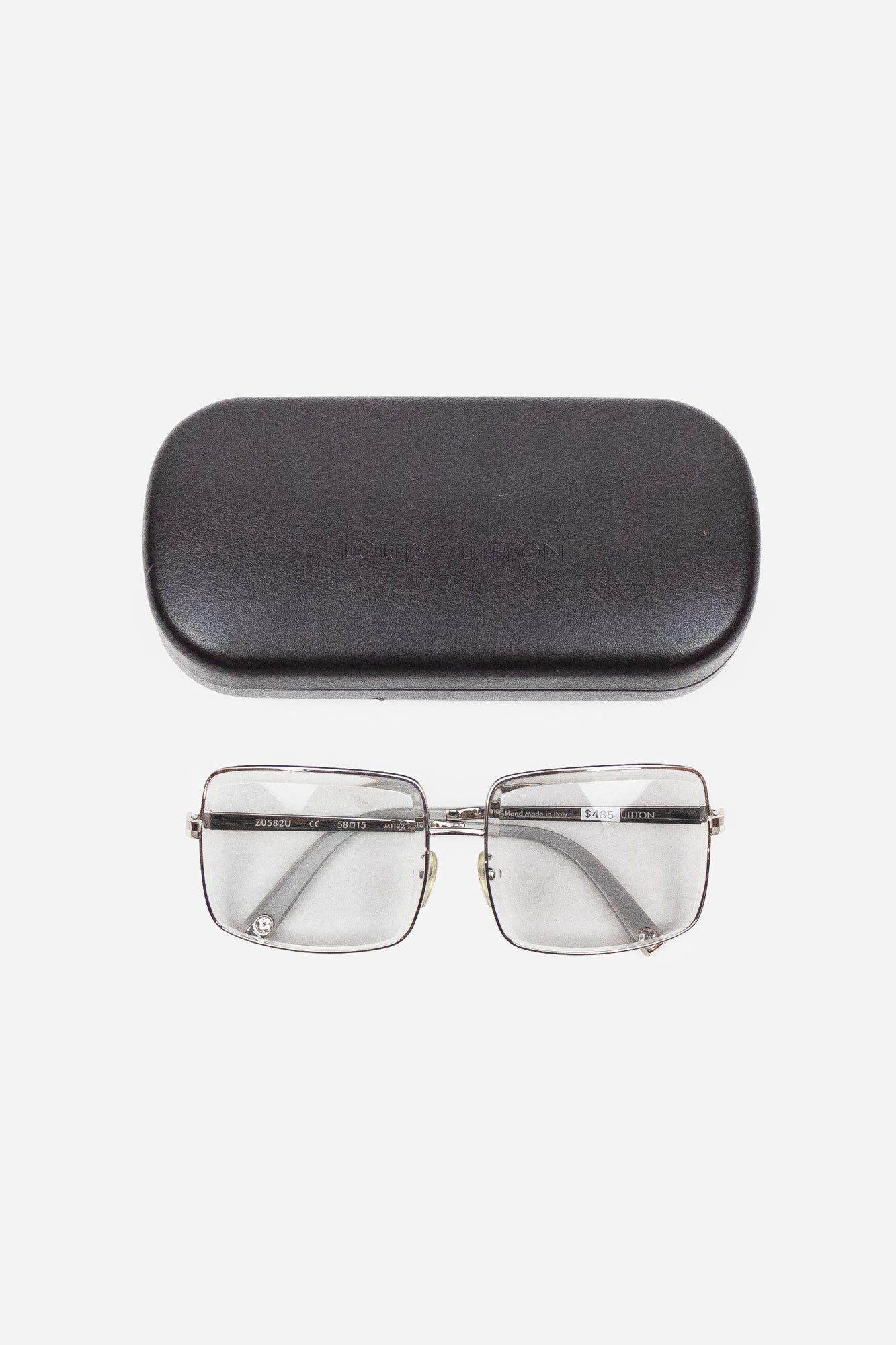 Clear Damier Wire Frame Square Sunglasses