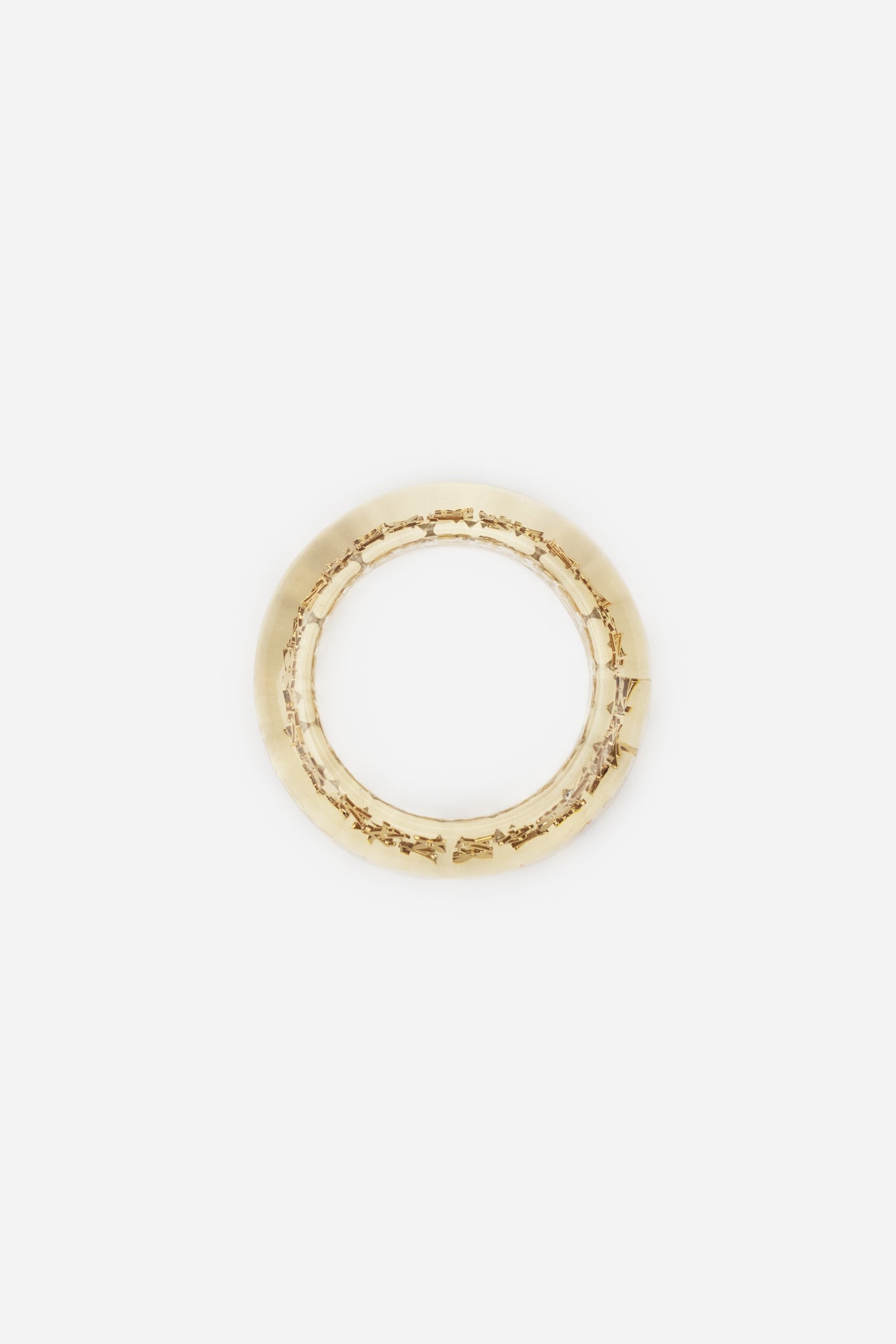 Clear Gold Monogram Inclusions Wide Bracelet