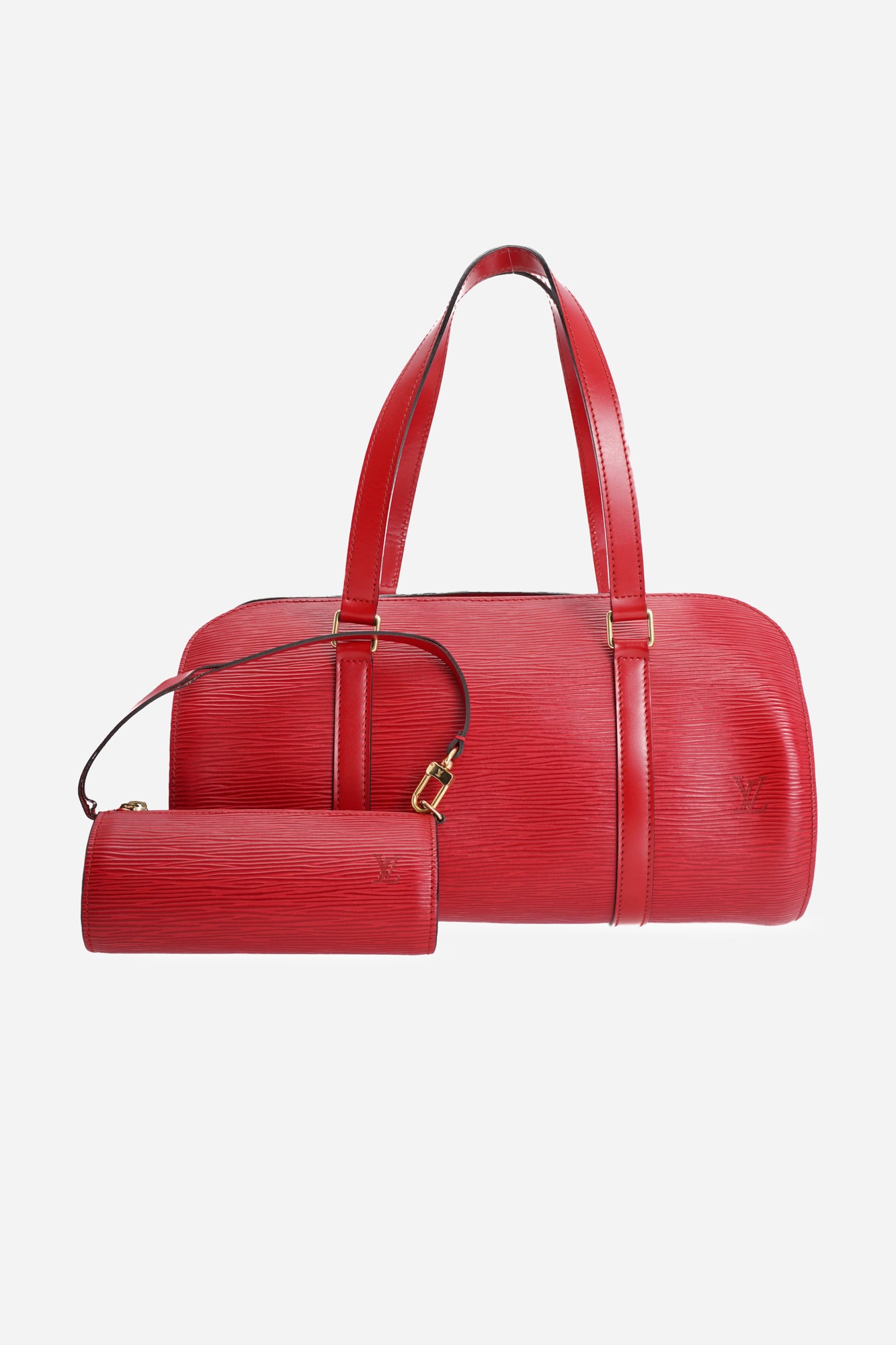 Red Epi Leather Soufflot with Pouch