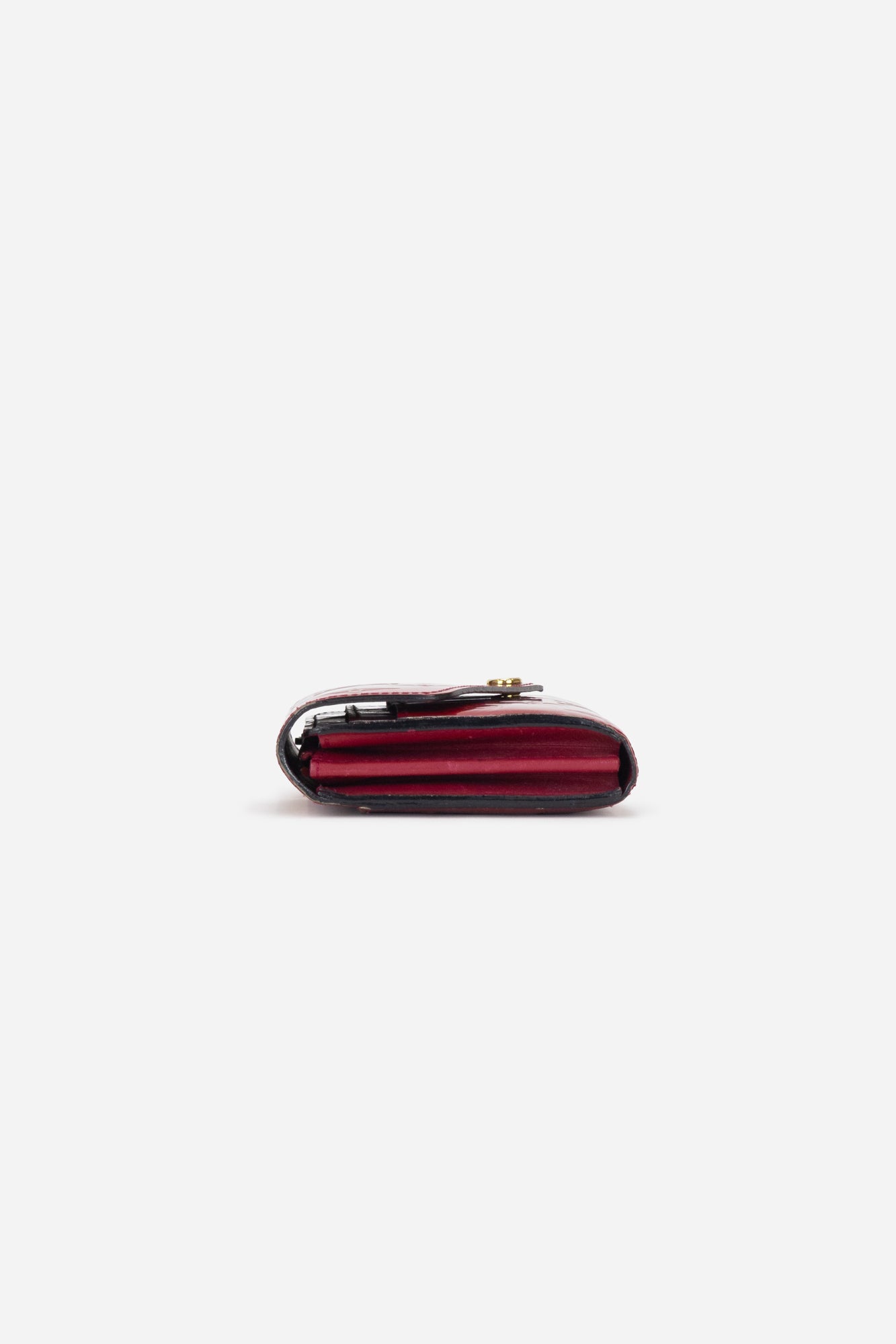 Red Leather Monogram Sarah Wallet