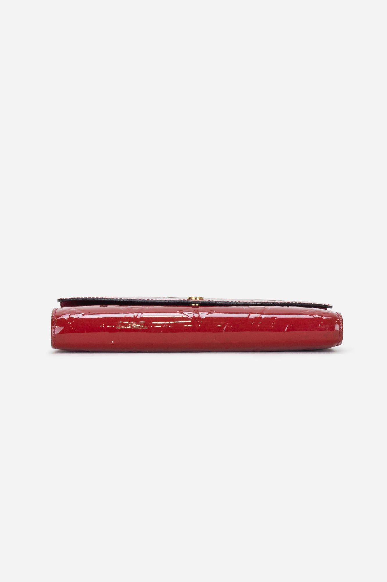 Red Leather Monogram Sarah Wallet