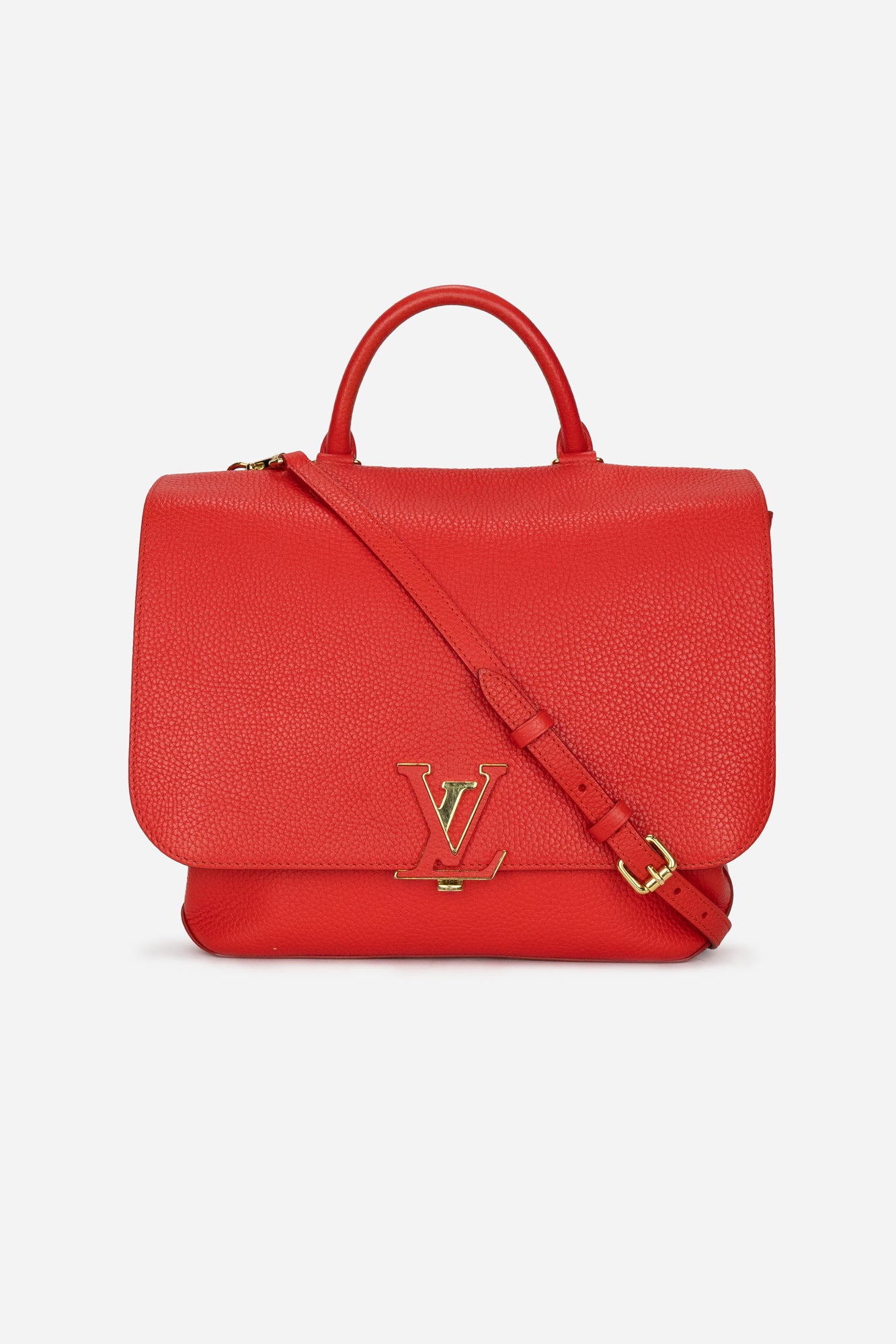 Red Leather Taurillon Volta Top Handle bag