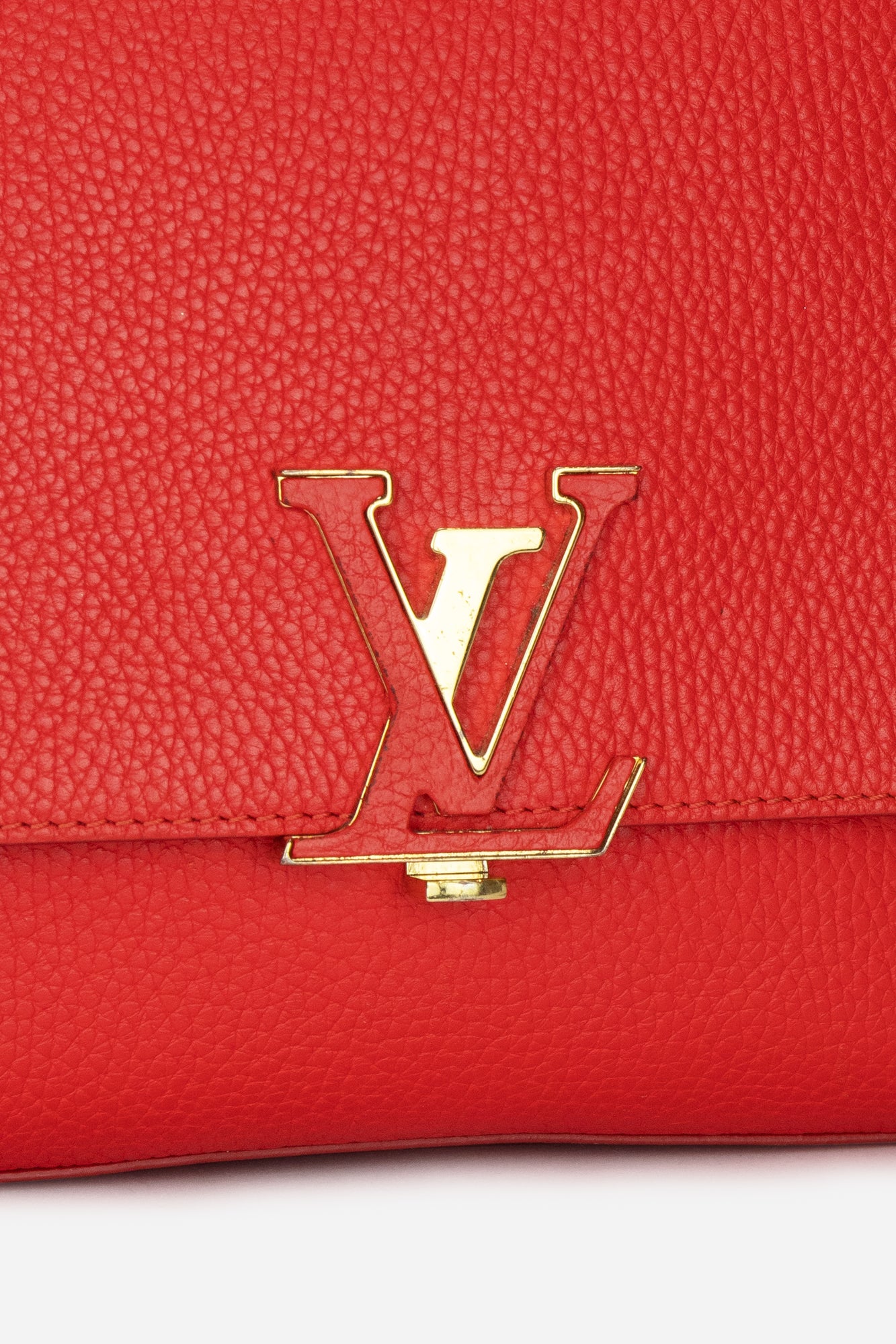 Red Leather Taurillon Volta Top Handle bag