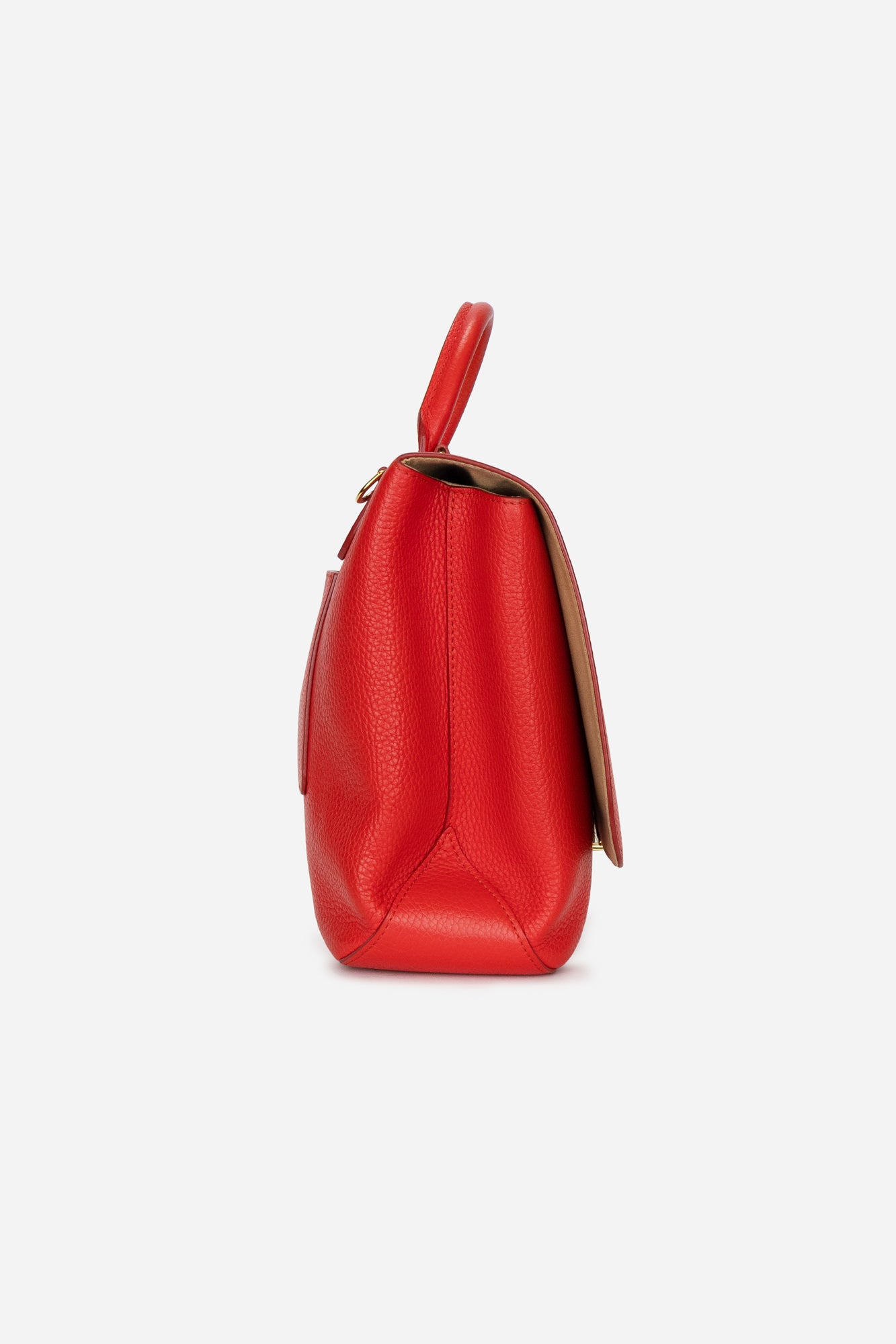 Red Leather Taurillon Volta Top Handle bag