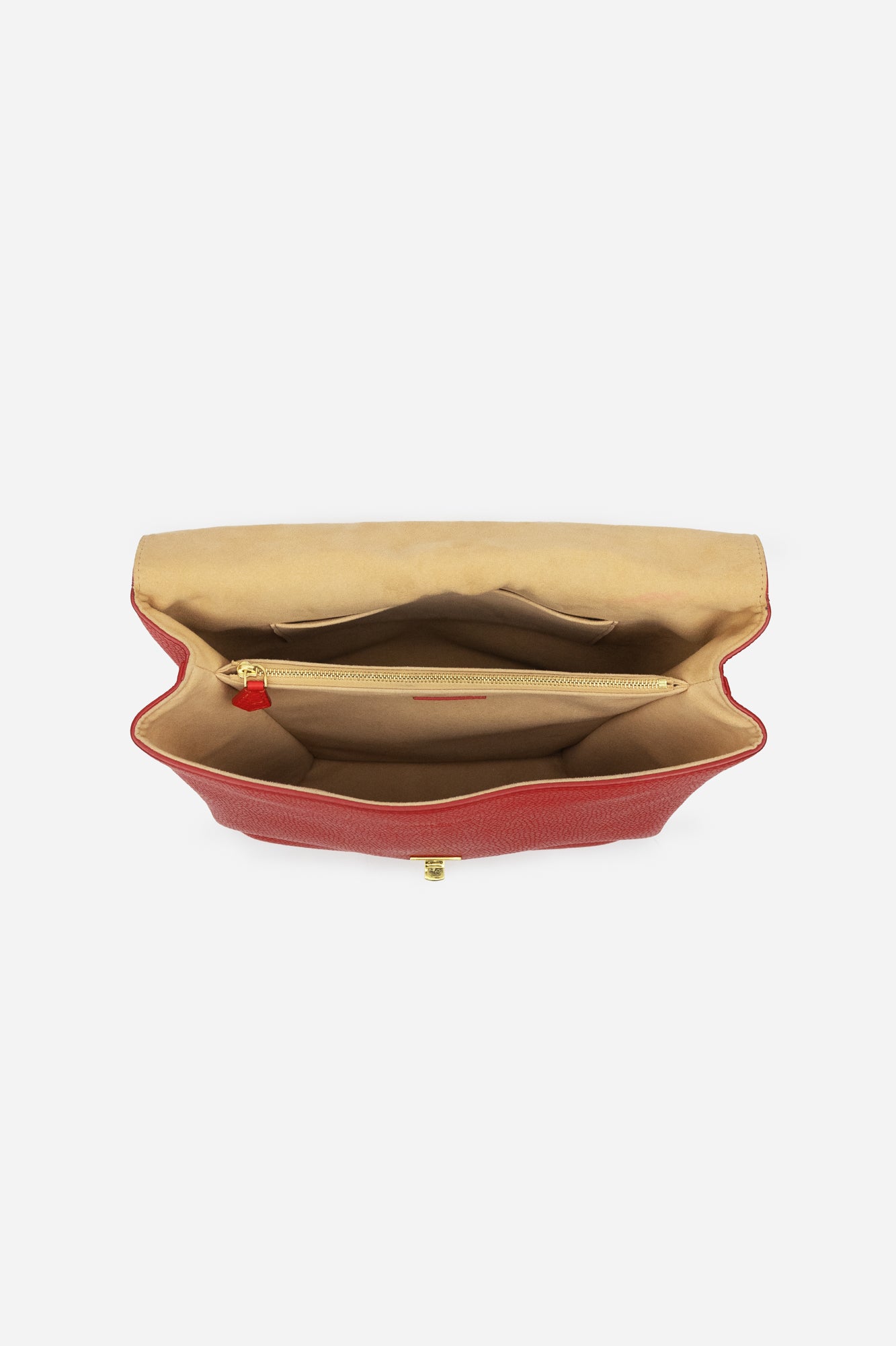 Red Leather Taurillon Volta Top Handle bag