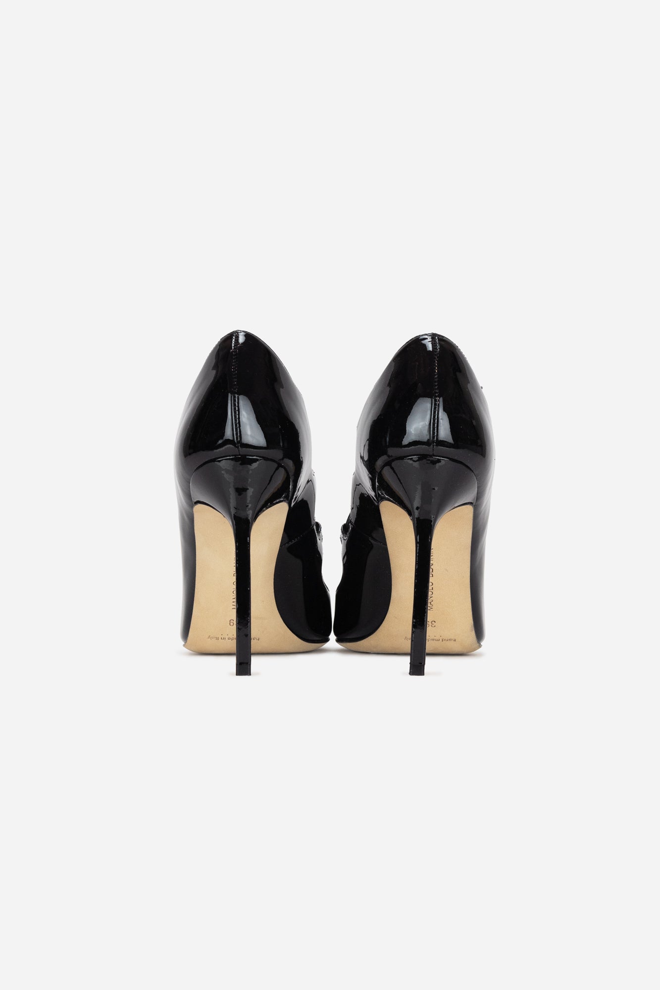 Black Patent Leather Lace Up Pumps