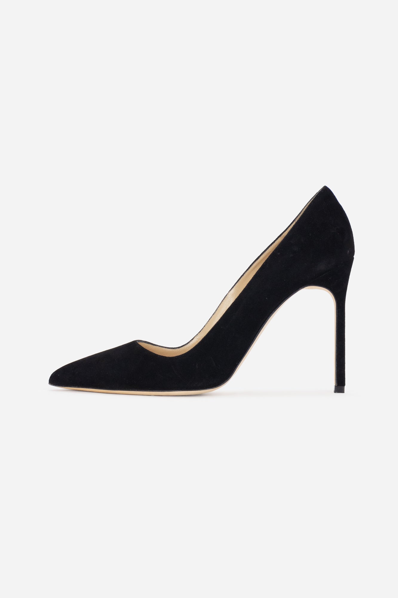 Black Sueded Pointed Toe Heel
