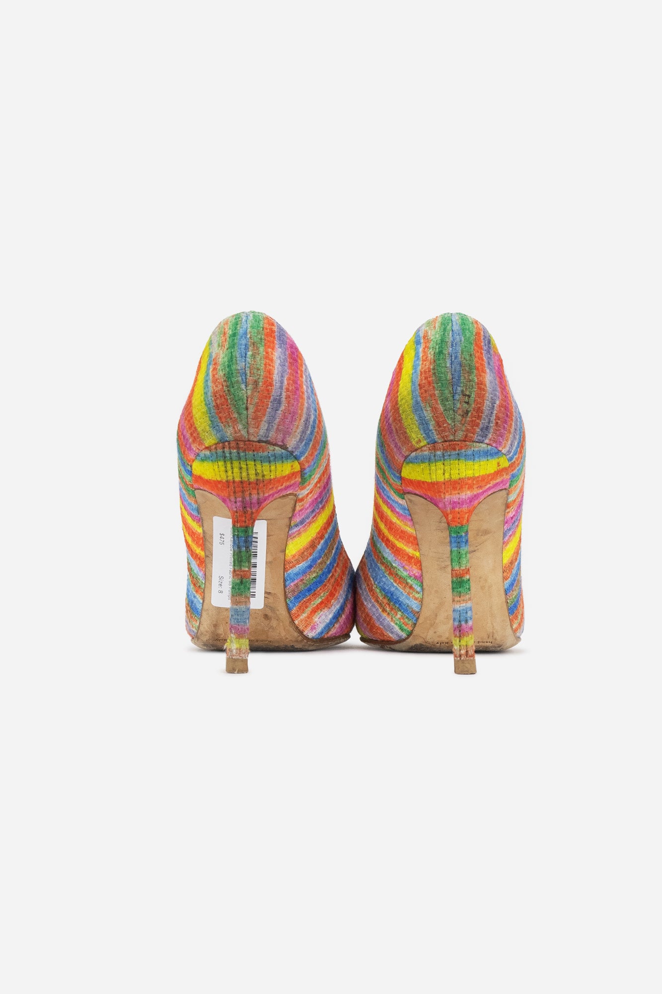 Multi Rainbow Printed Fabric BB Pumps