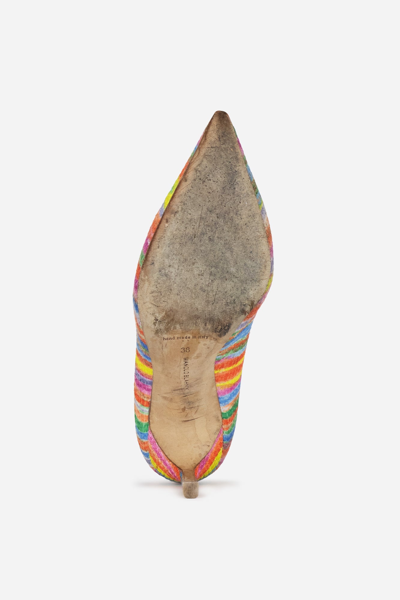 Multi Rainbow Printed Fabric BB Pumps