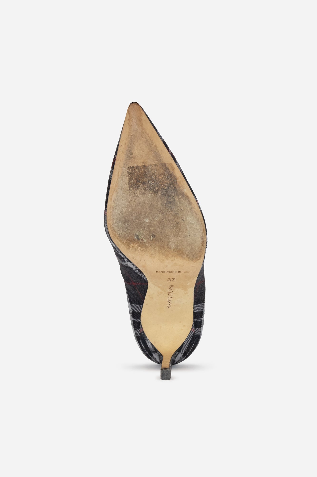 Pattern Plaid Print Pointed Toe Pump