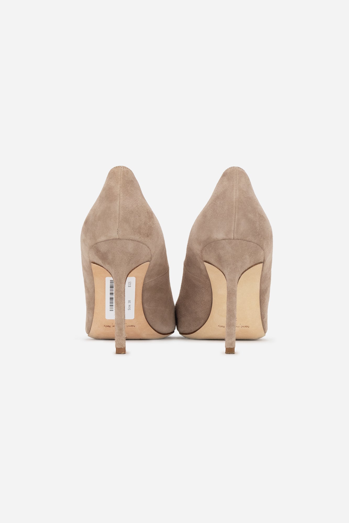 Beige Suede Pointed Toe Pumps