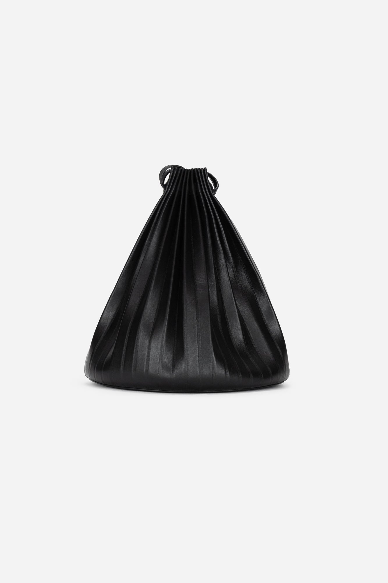 Black Mini Pleated Bucket Bag