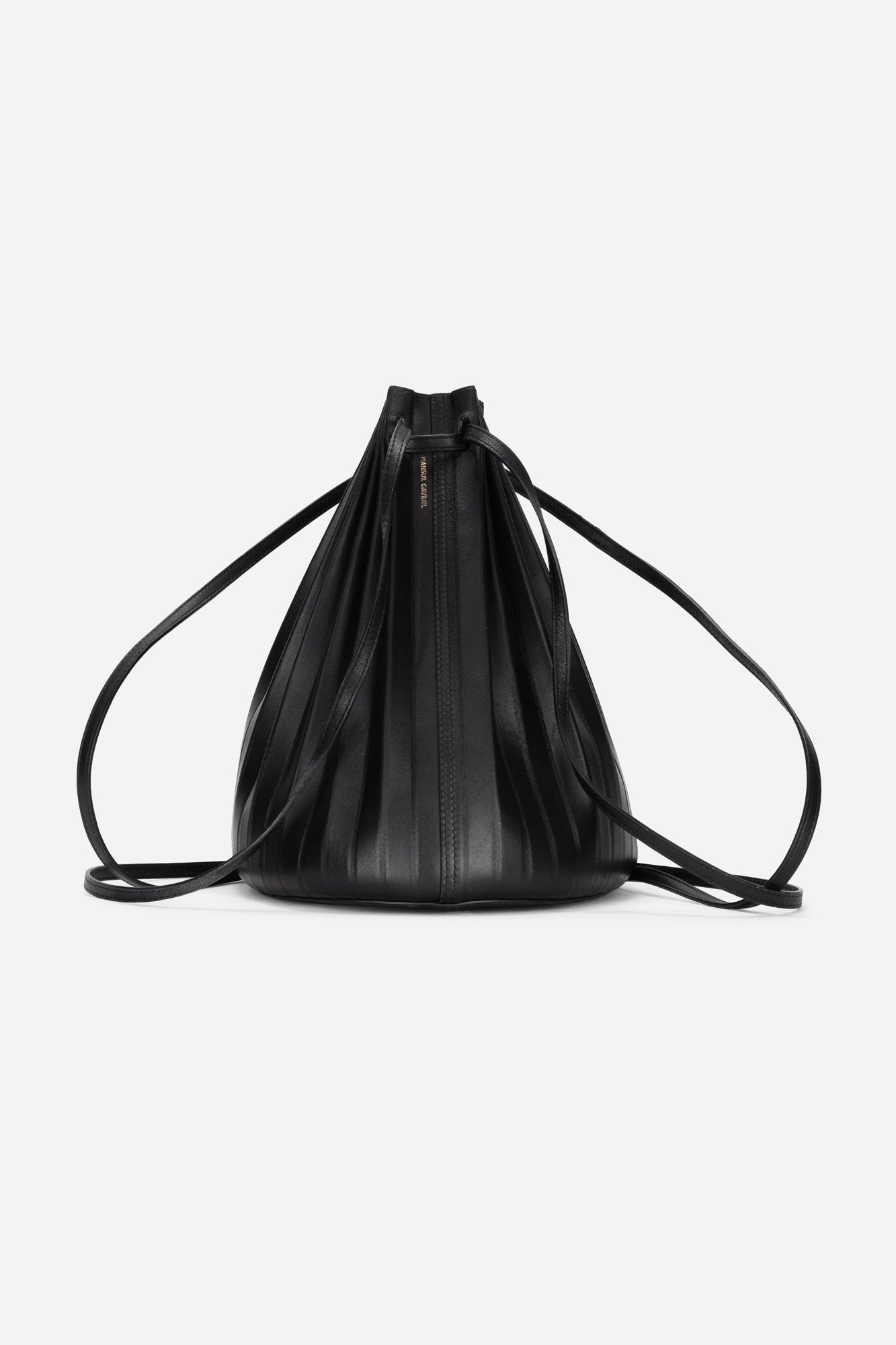 Black Mini Pleated Bucket Bag