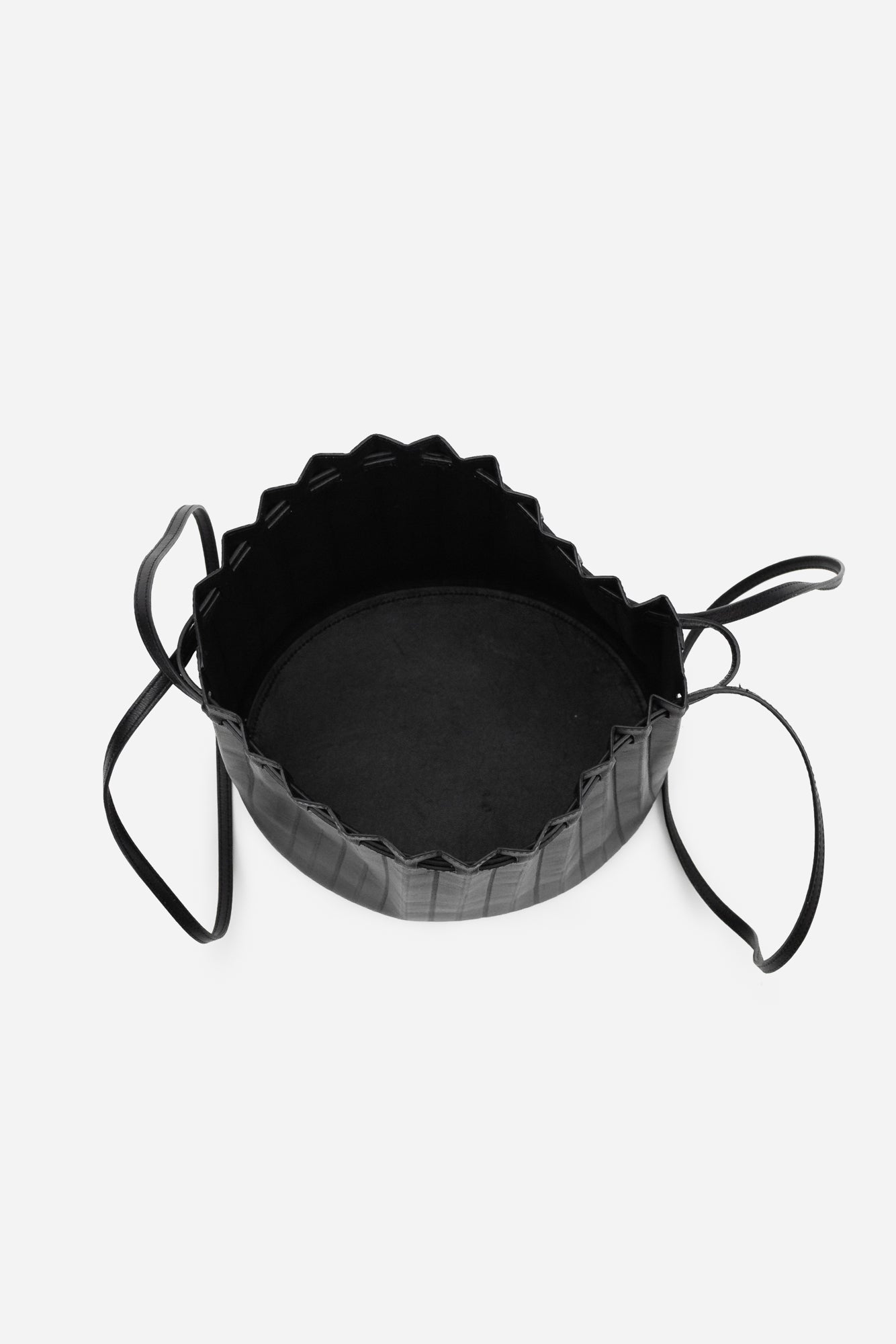 Black Mini Pleated Bucket Bag
