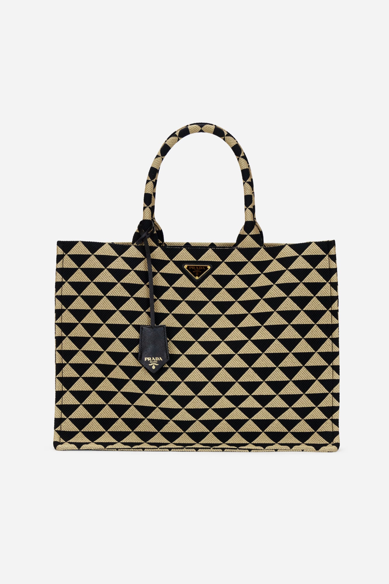 2022 Large Triangolo Jacquard Symbole Tote