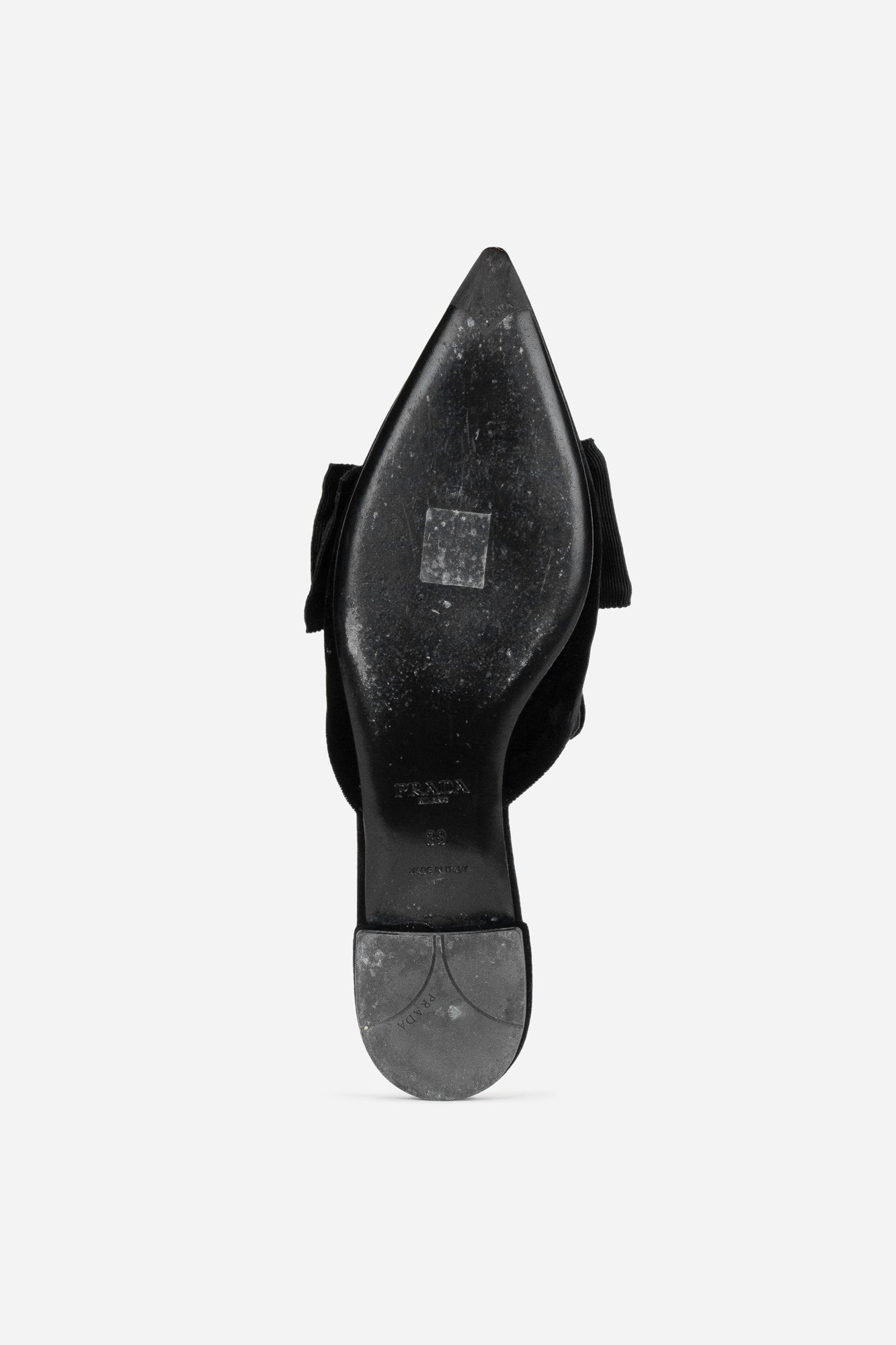 Black Velvet Pointed Toe Mules with Bow Detail