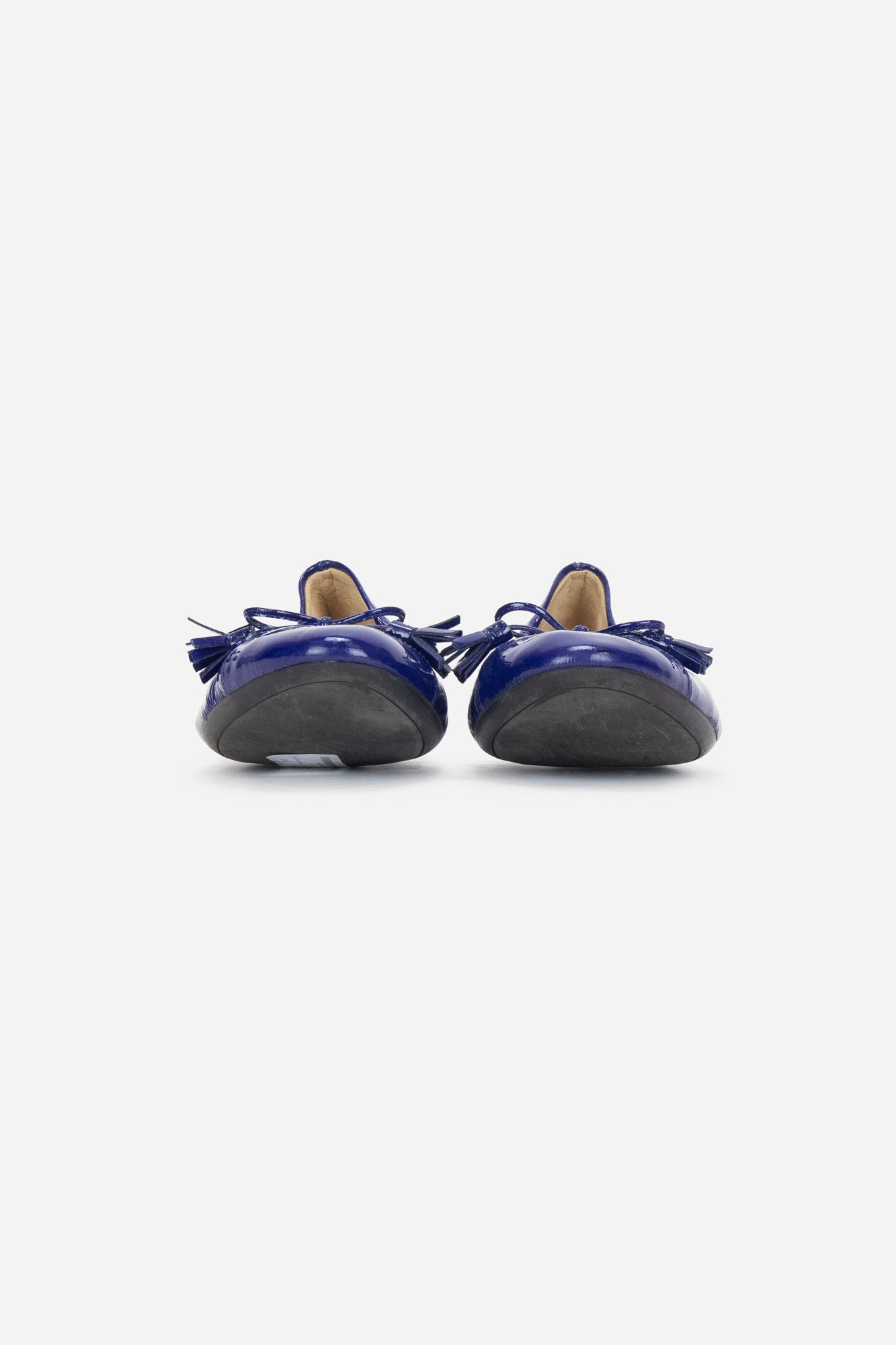 Royal Blue Patent Leather Logo Ballet Flats