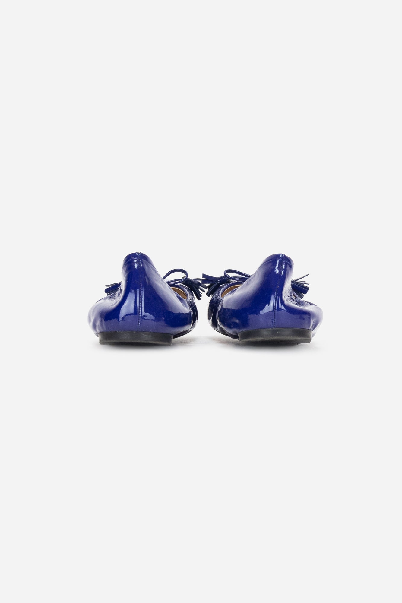 Royal Blue Patent Leather Logo Ballet Flats