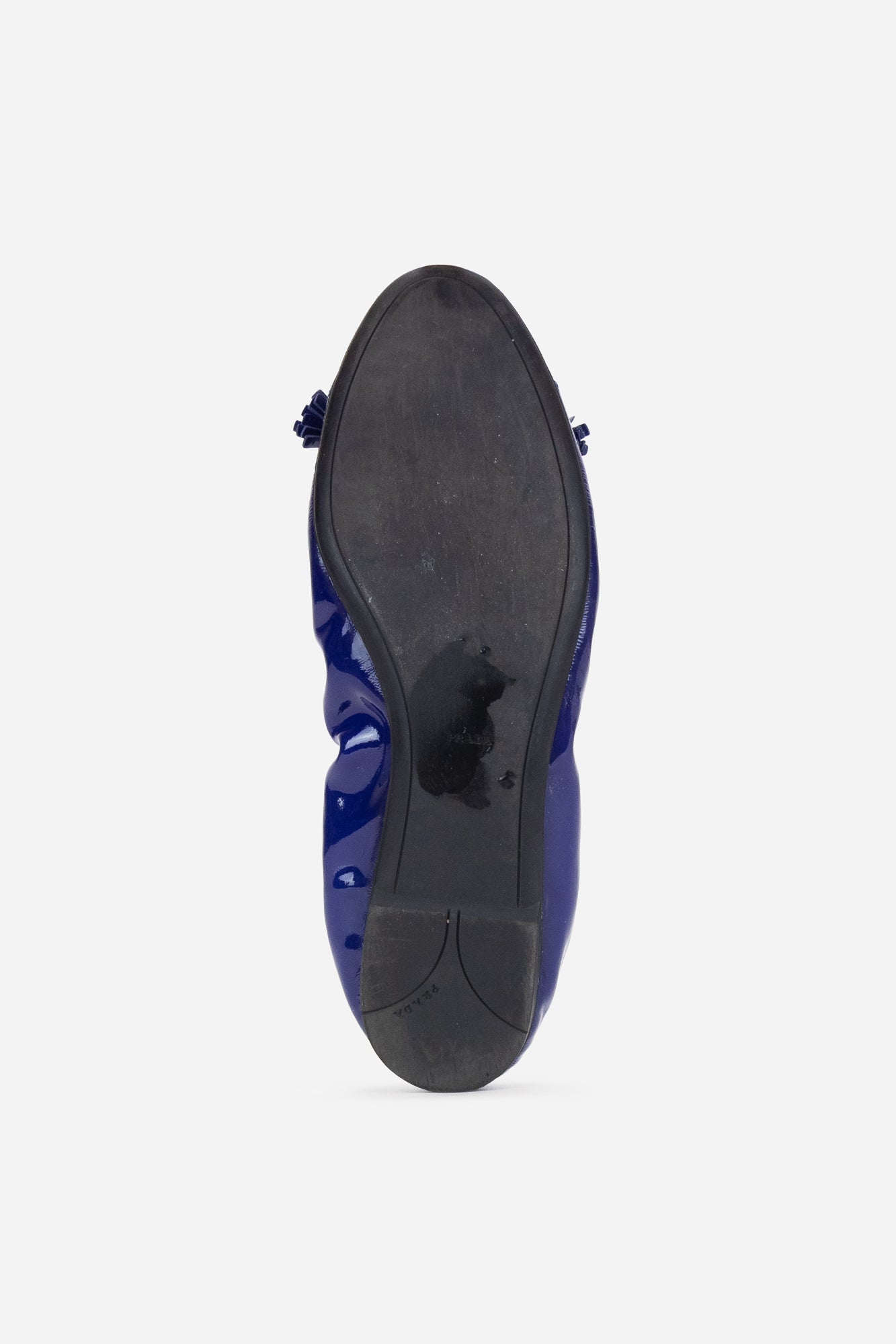 Royal Blue Patent Leather Logo Ballet Flats