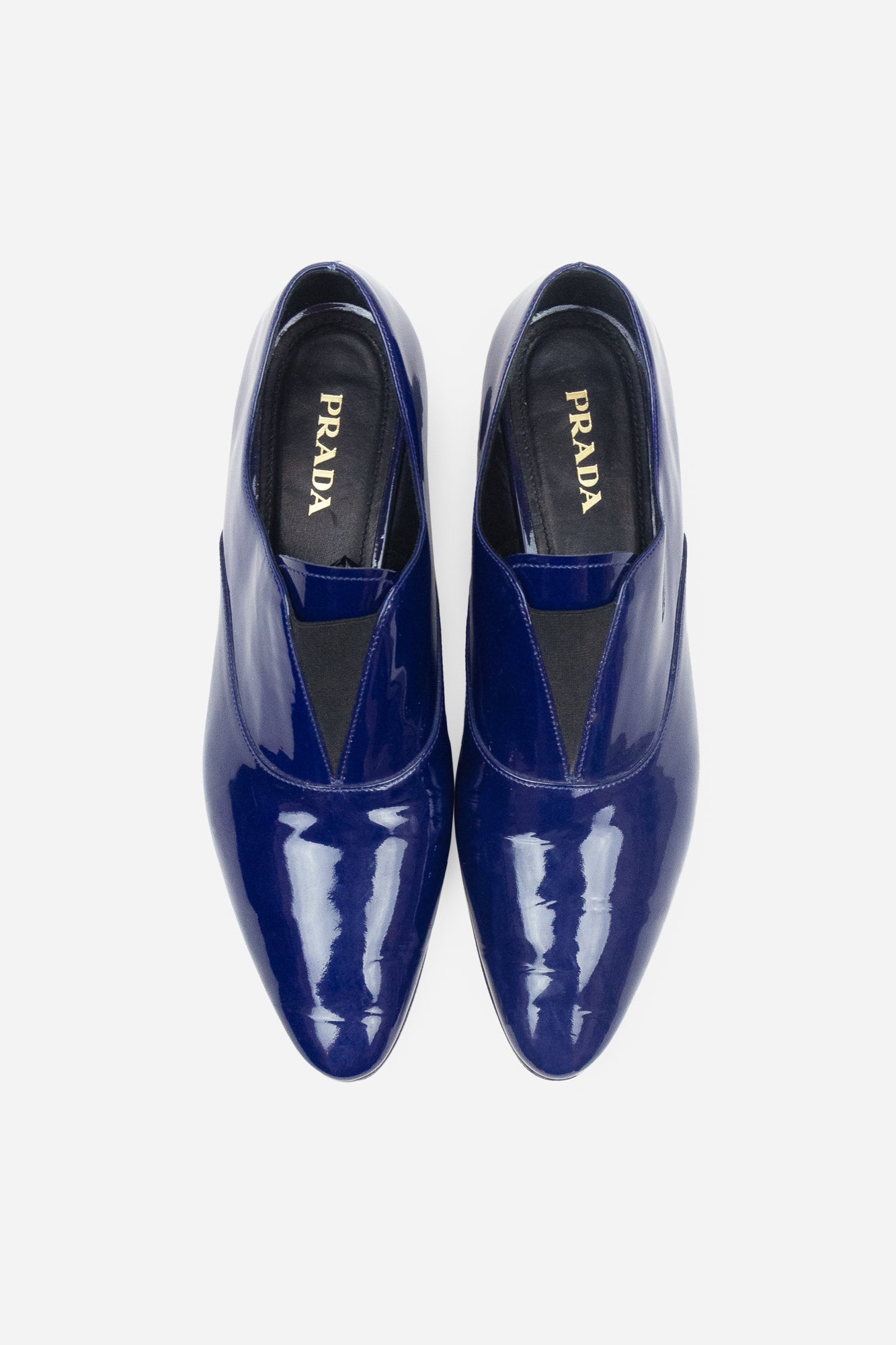 Royal Blue Patent Leather Pointed Toe Loafers