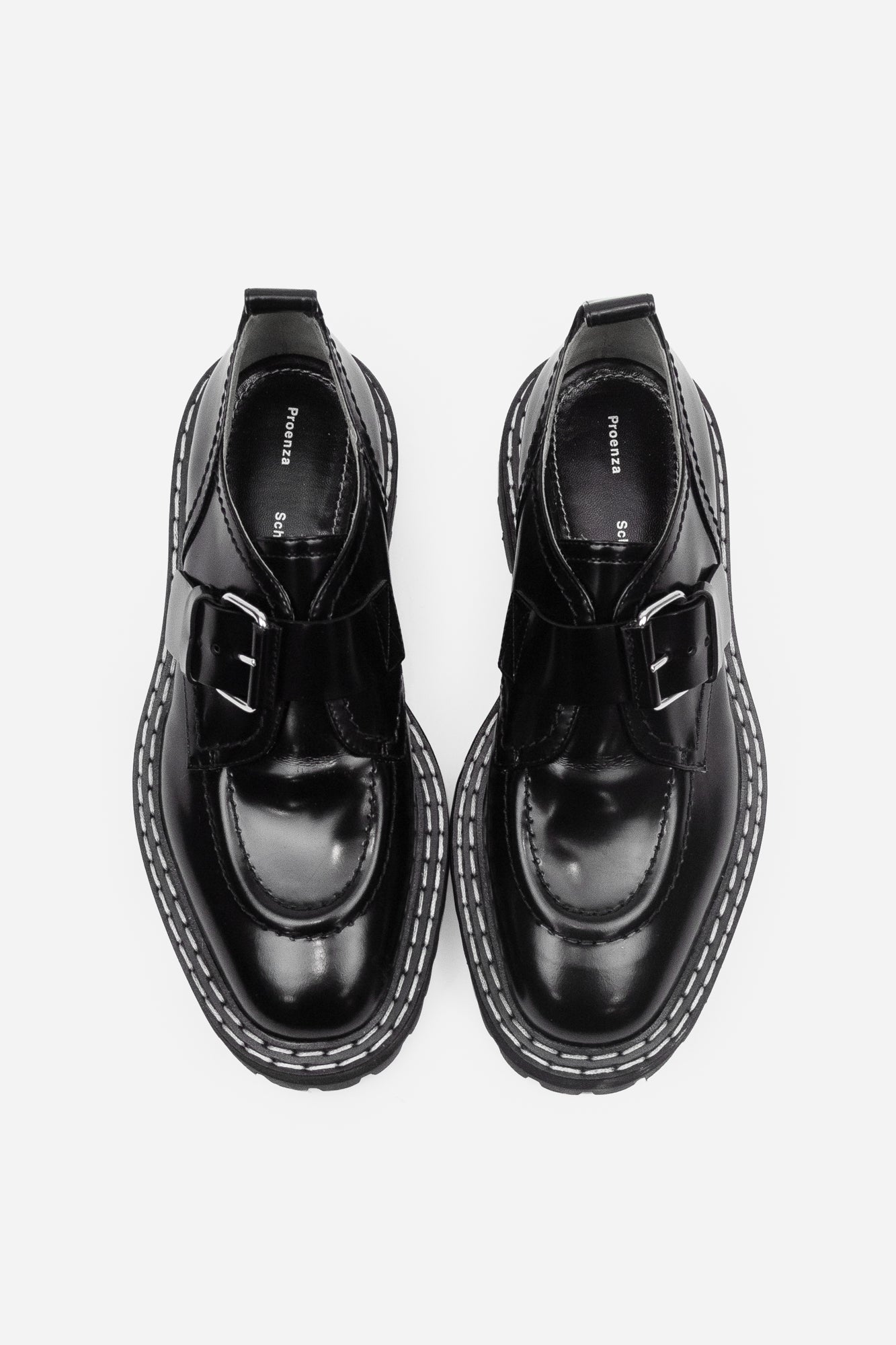 Black Buckles Chunky Loafer Silver HardWare
