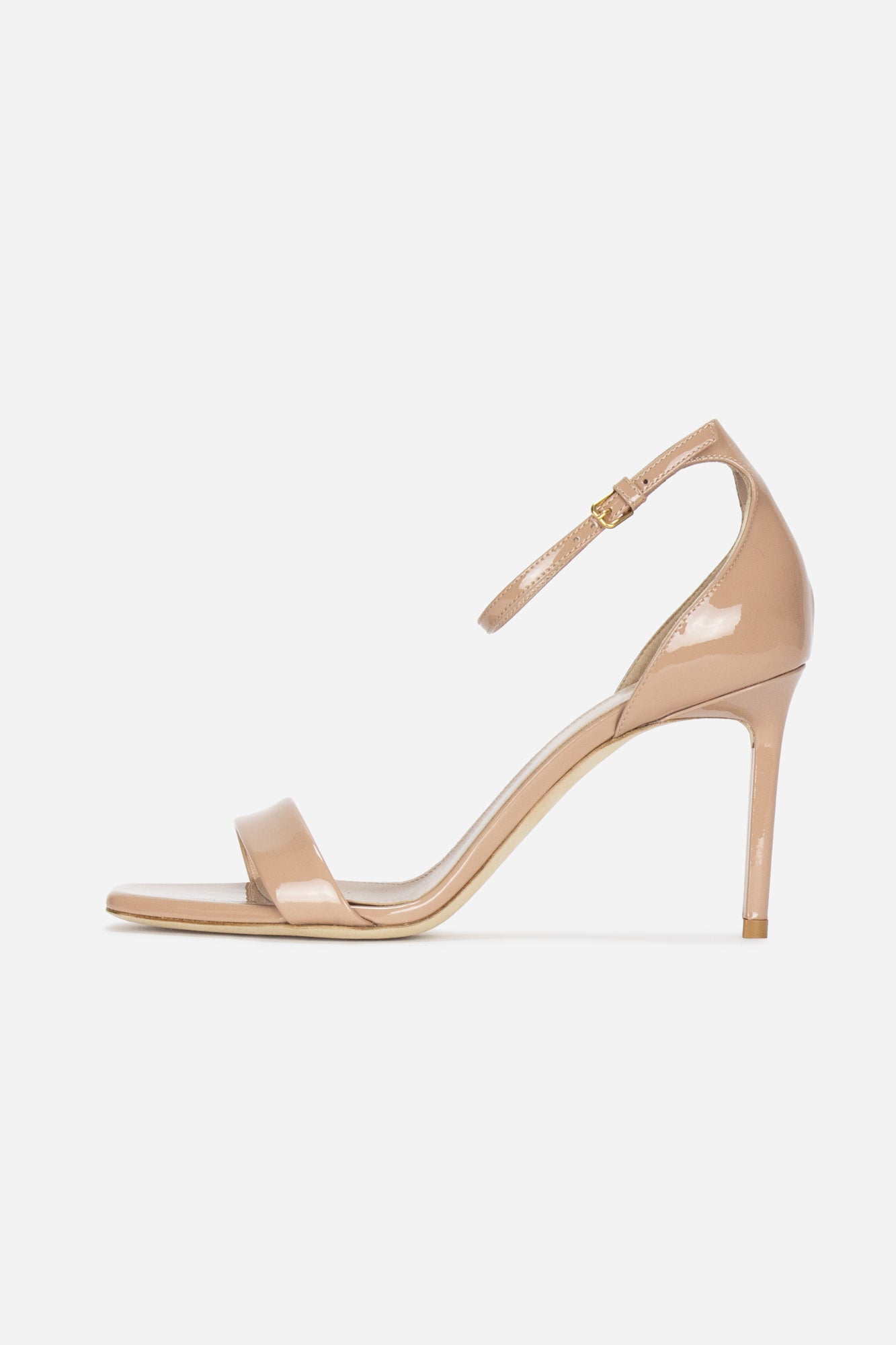 Nude Patent Leather Amber Heeled Sandals 85mm