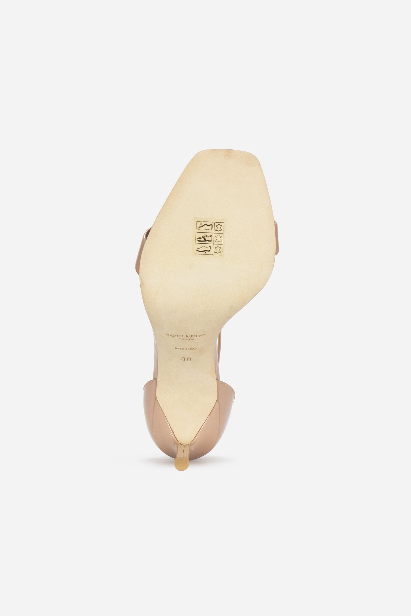 Nude Patent Leather Amber Heeled Sandals 85mm