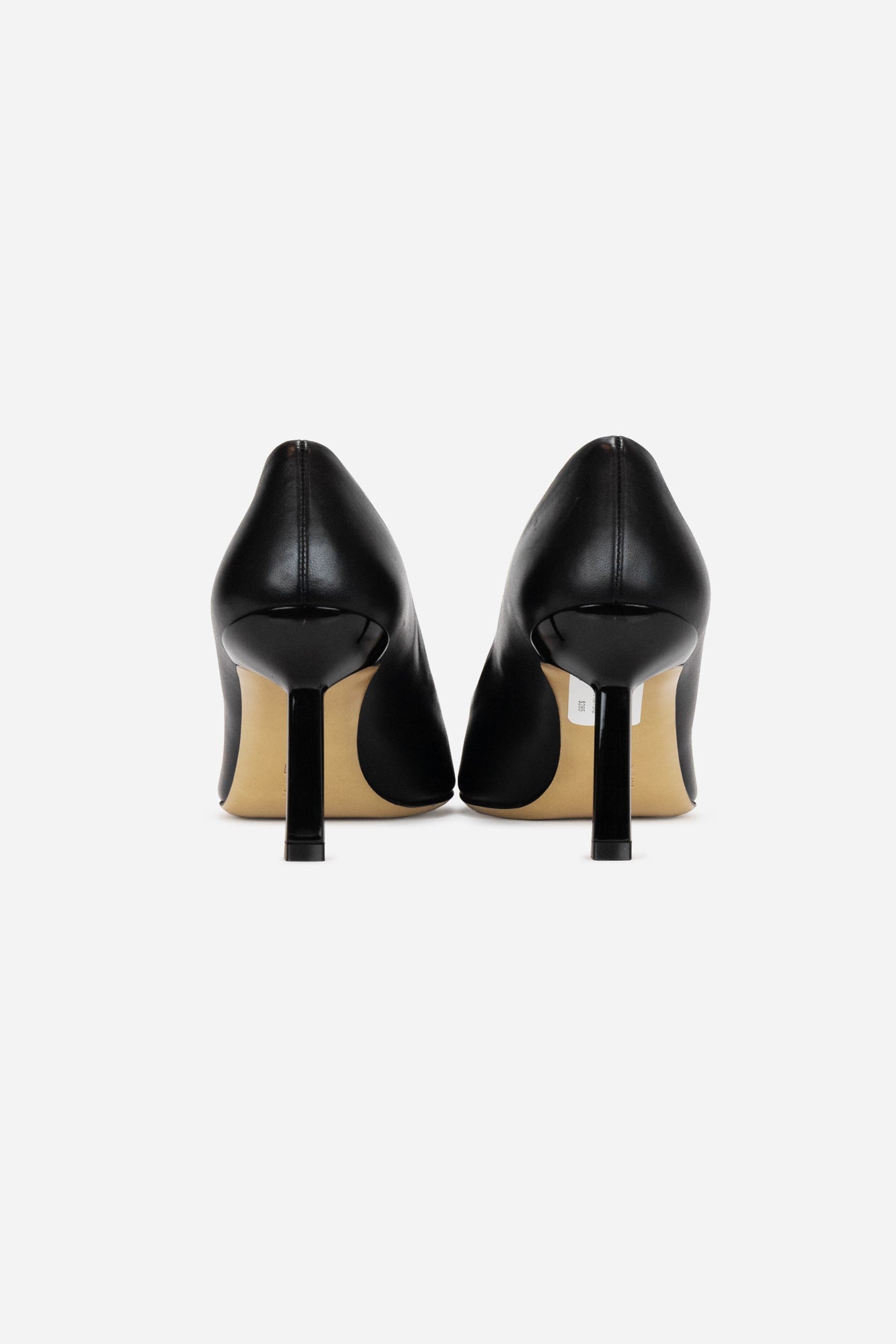 Black Leather Square Heel Pump