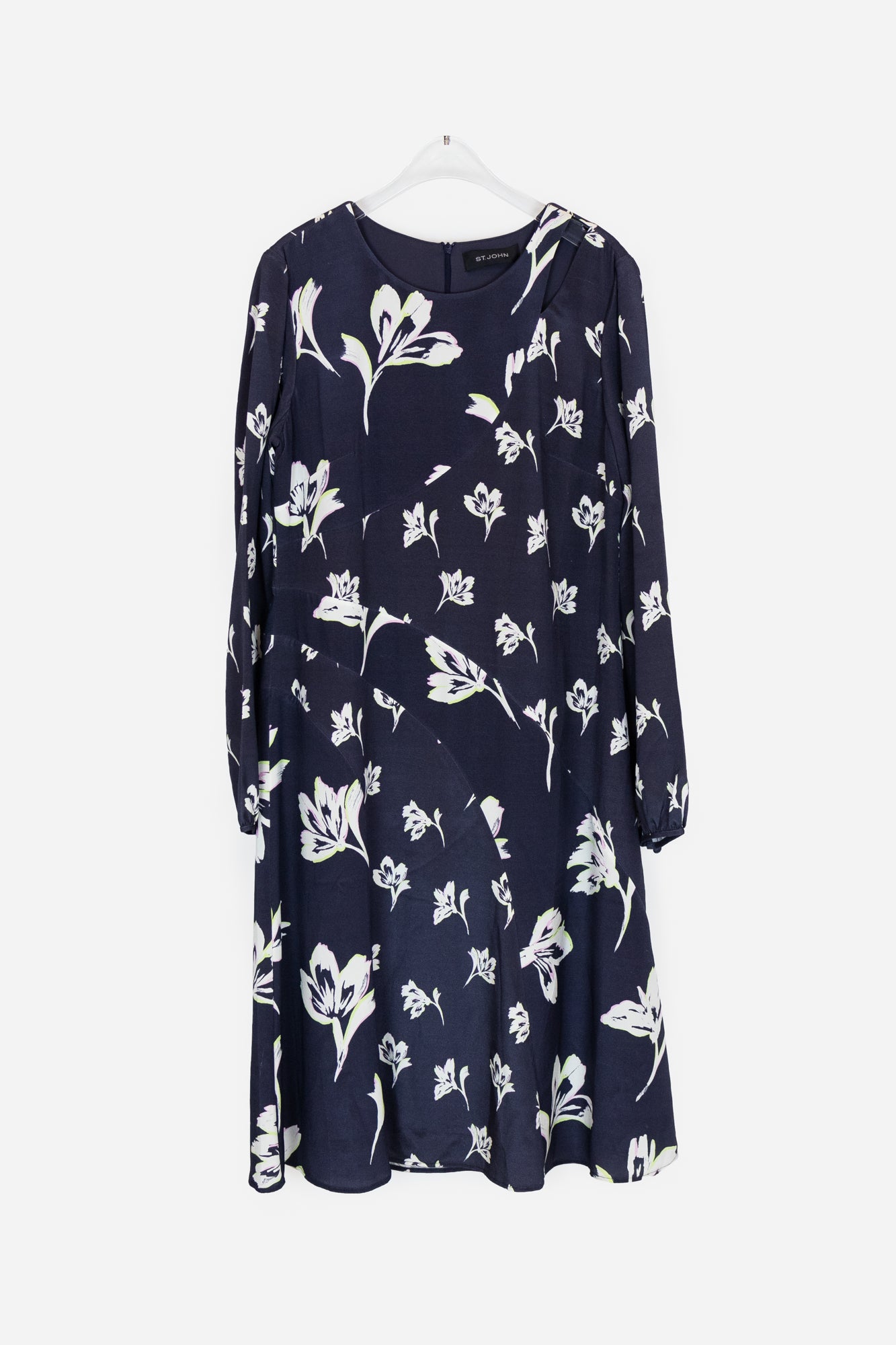 Navy Floral Printed Midi Dress