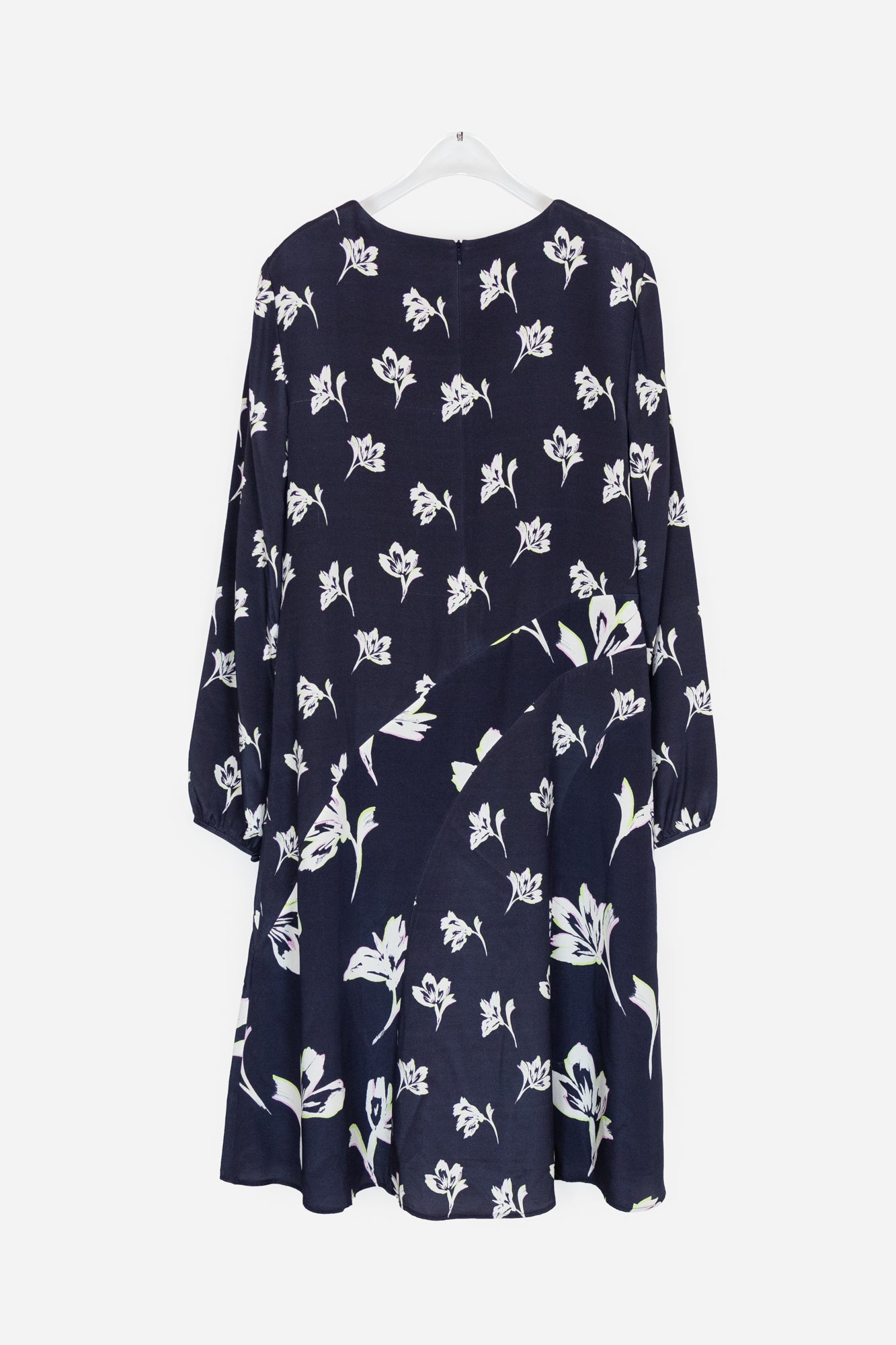 Navy Floral Printed Midi Dress