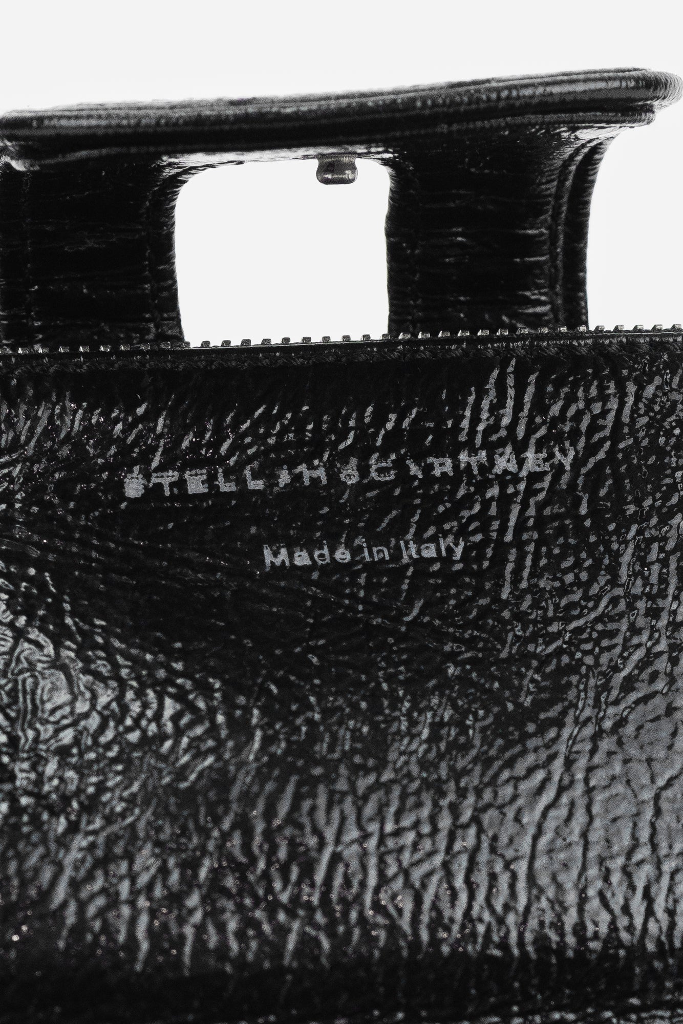 Black Crinkled Vegan Leather Bracelet Wristlet