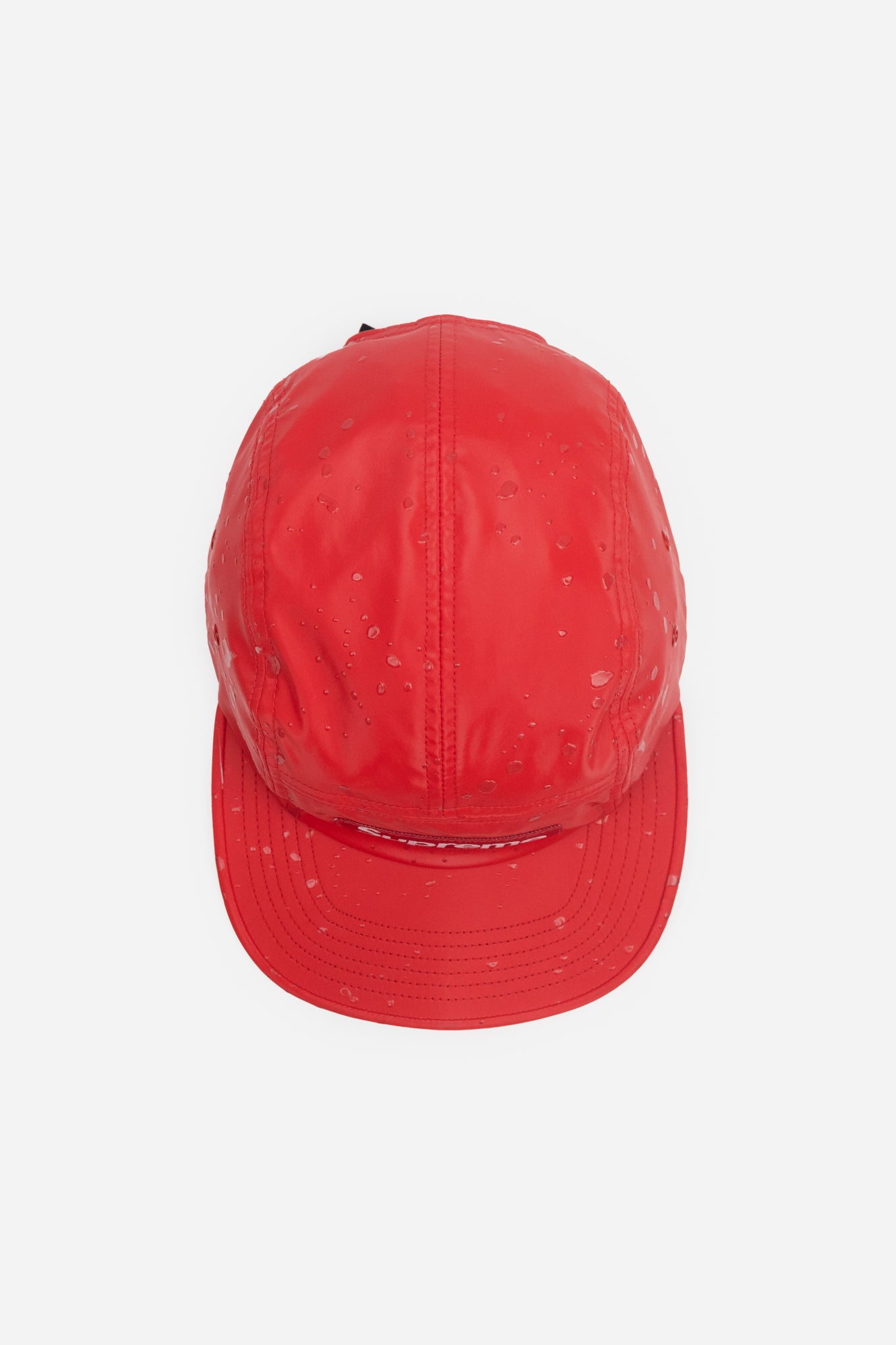 Adjustable Red Supreme Splatter Flat Brim Cap