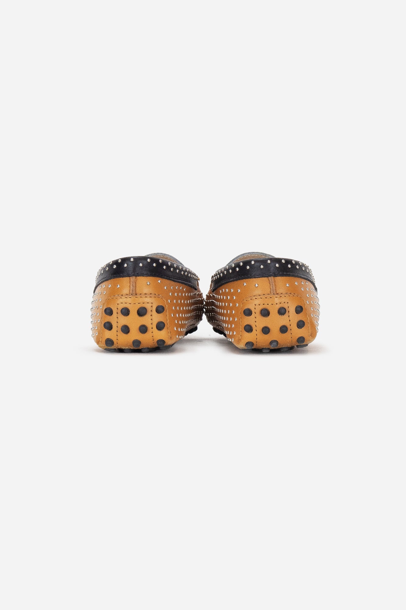 Multi Leather Studded Loafers