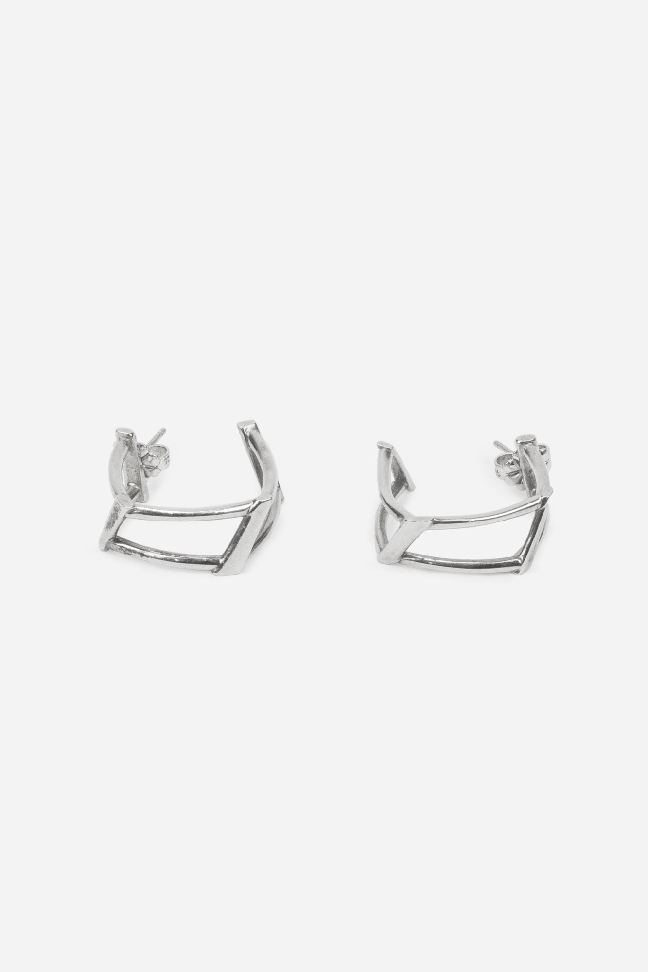 Silver Frank Gehry Torque Hoop Earrings