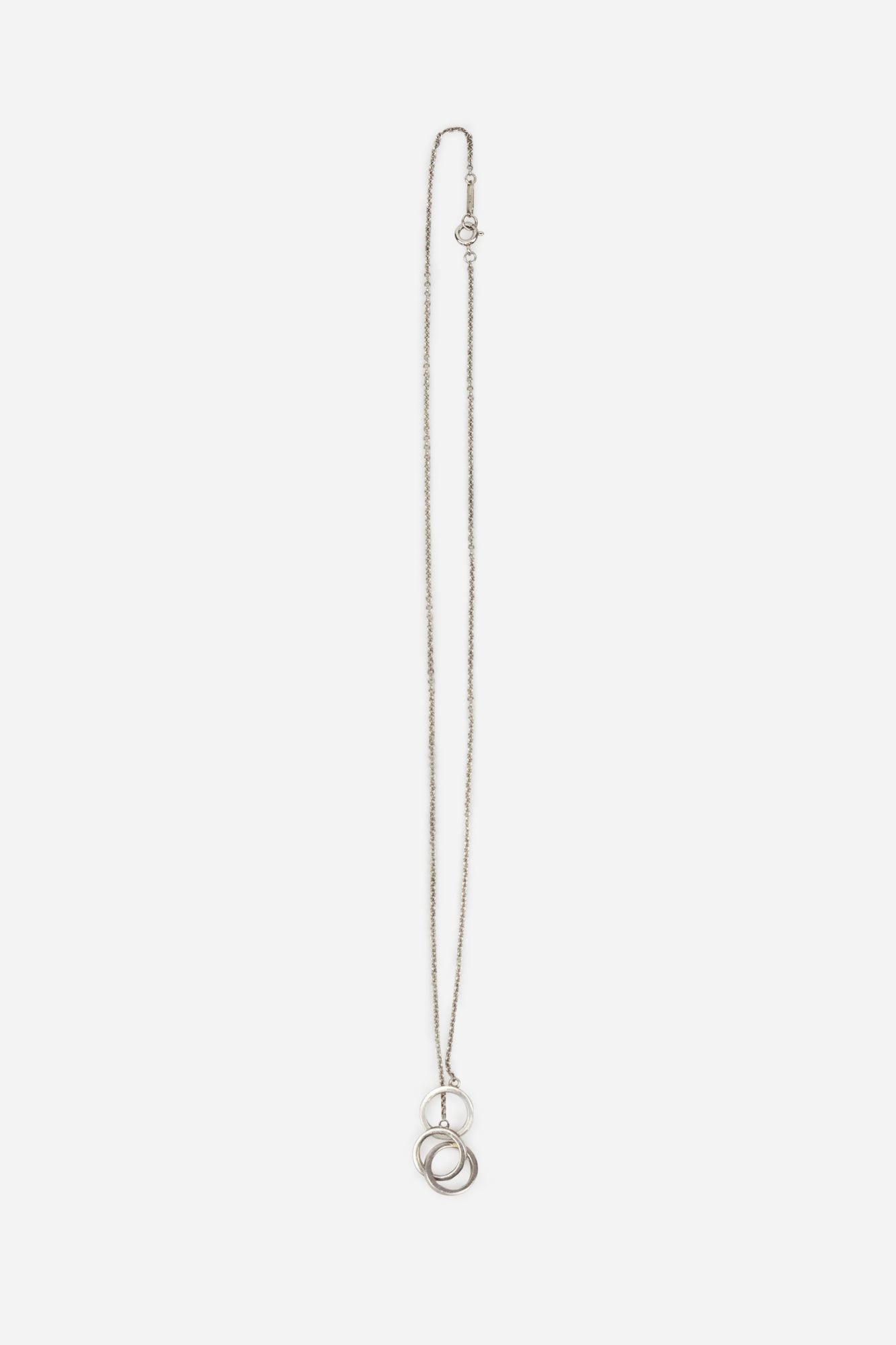 Sterling Silver Triple Interlocking Circles Lariat Necklace