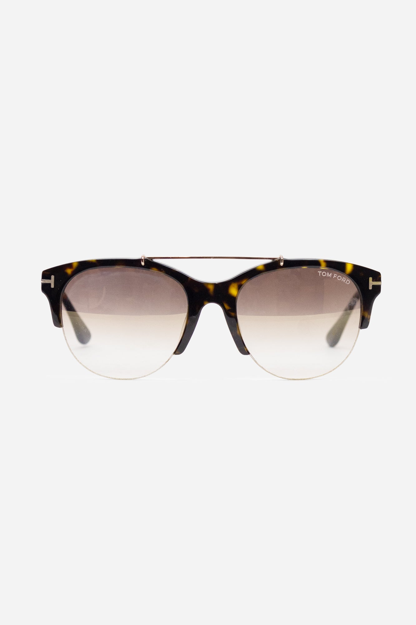 Brown Tortoise Round Frame Gradient Lens Sunglasses