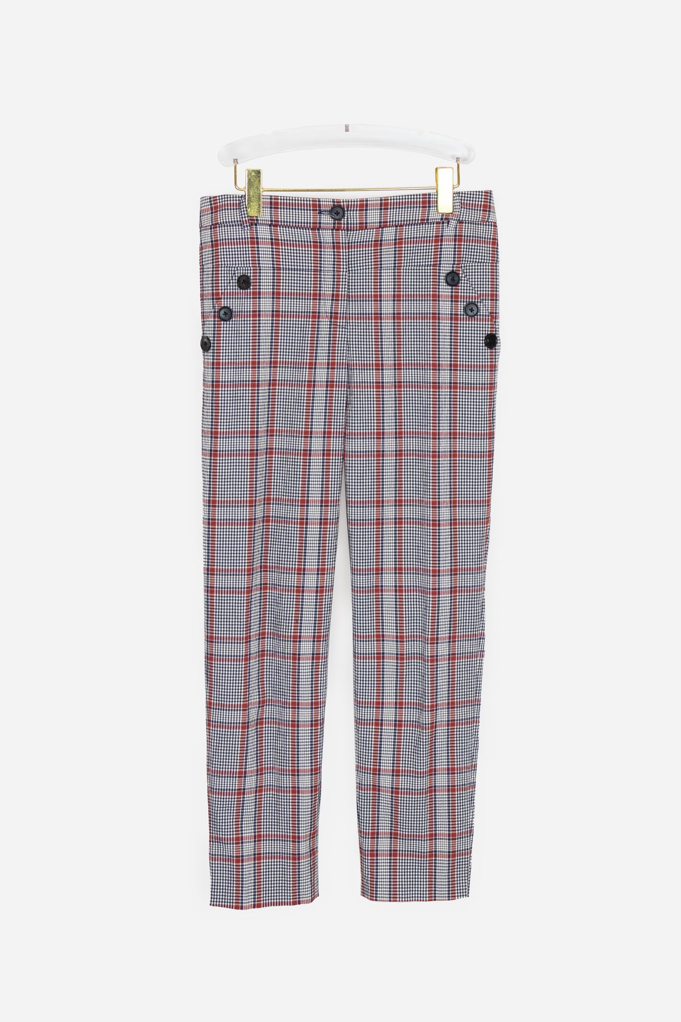 Multi Plaid Slim Tailored Trouser