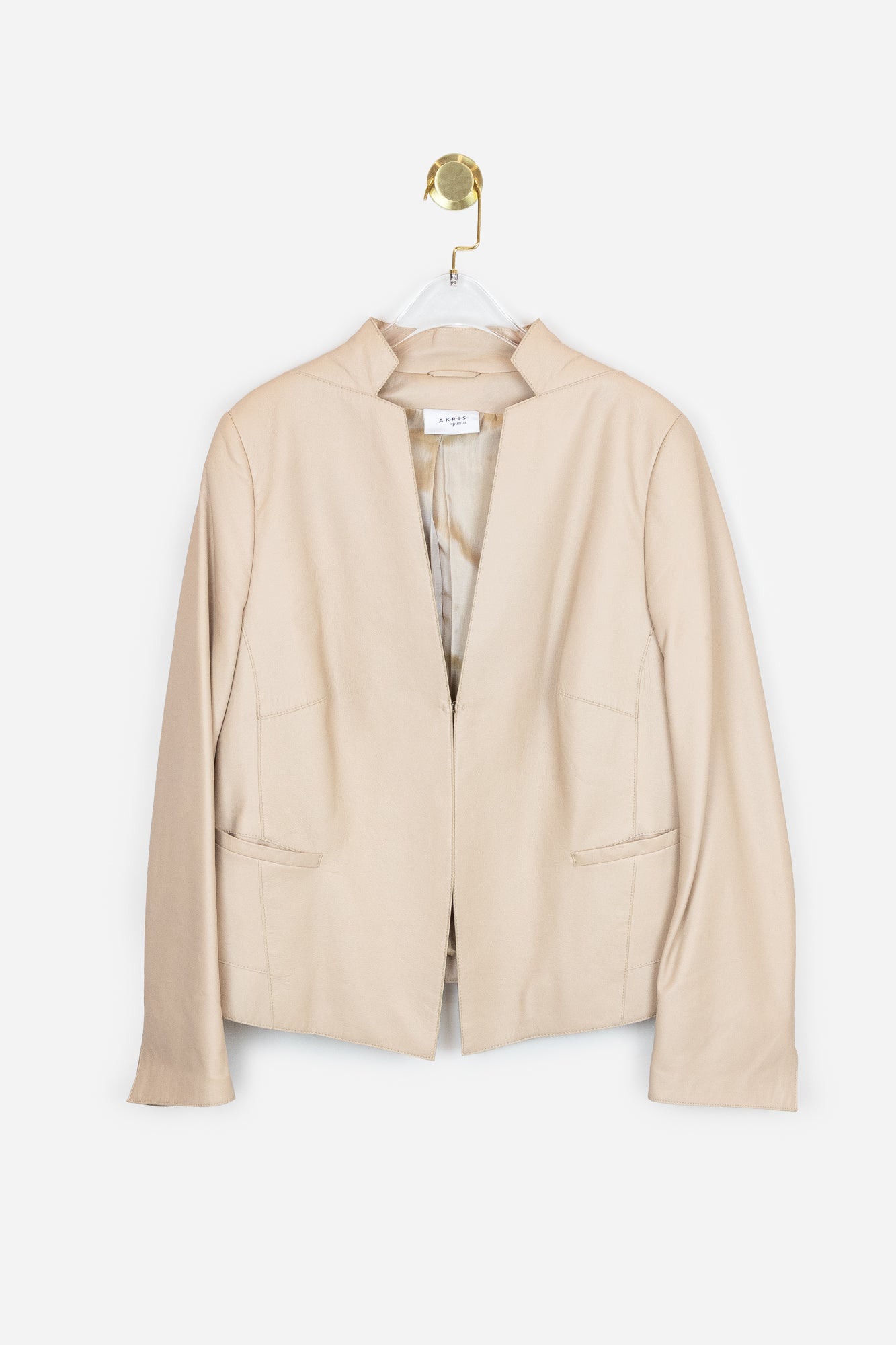 Beige Leather Jacket