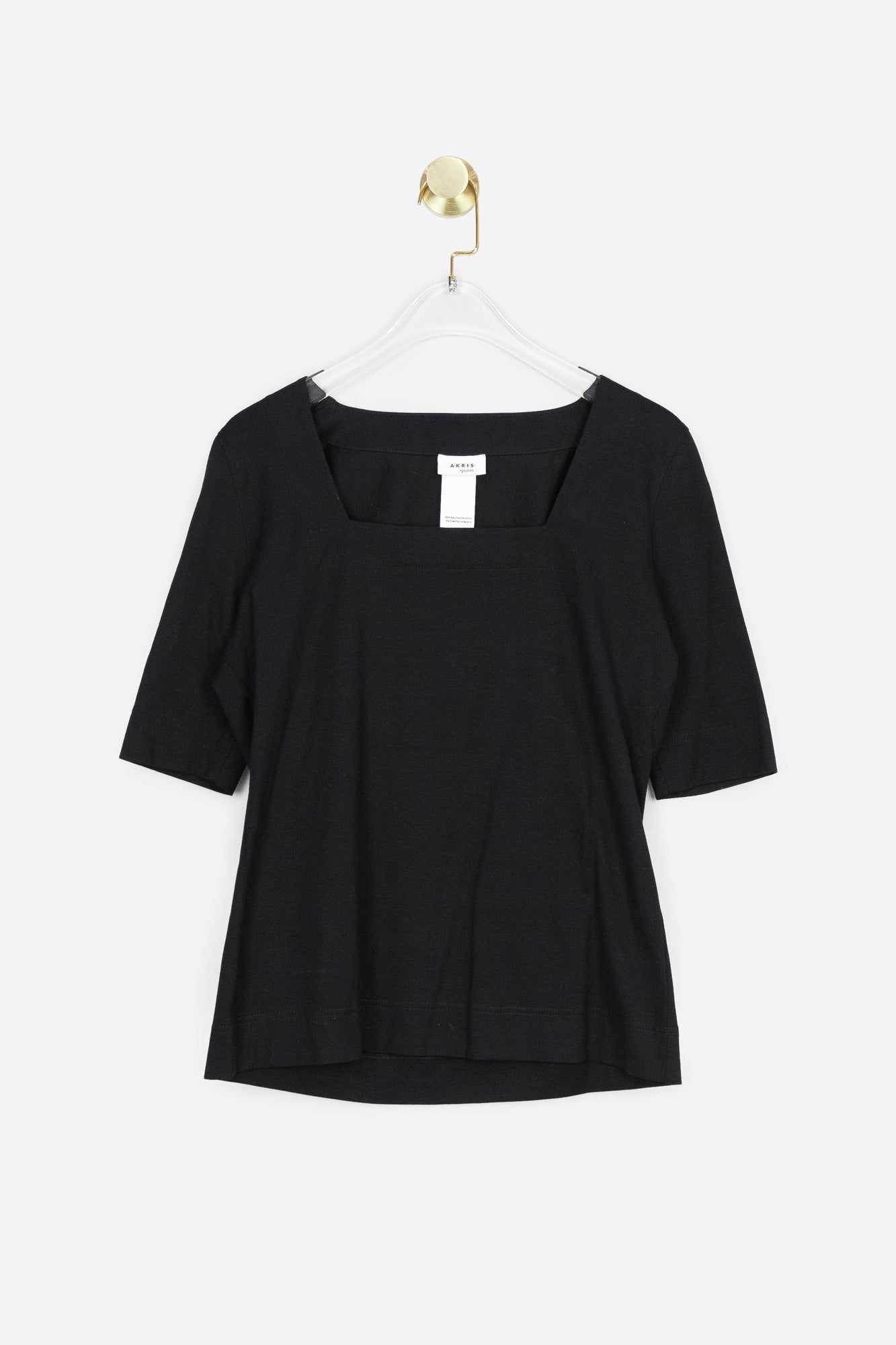 Black Squared Neck T-Shirt