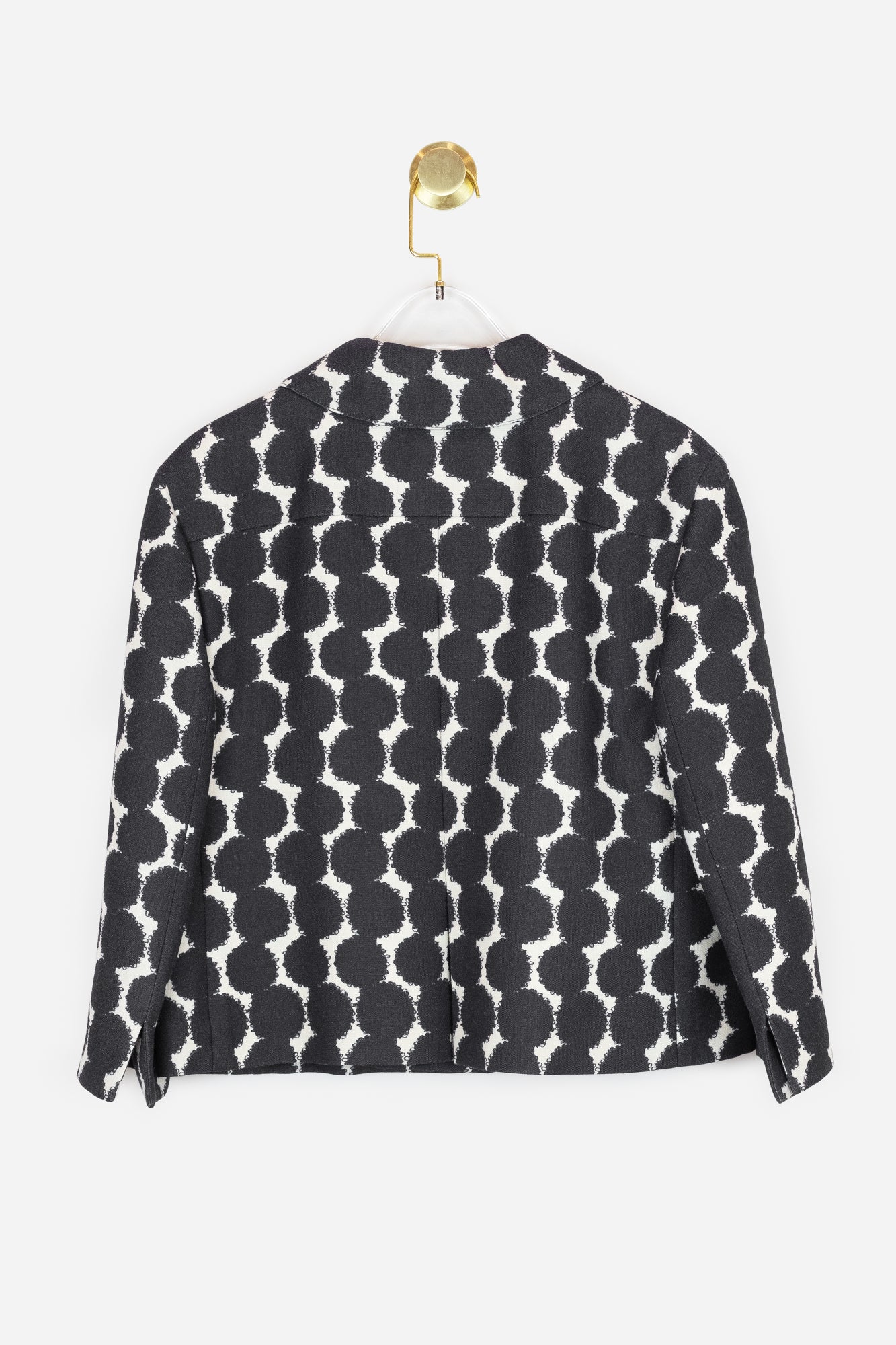 Black and White Printed Cropped Jacket