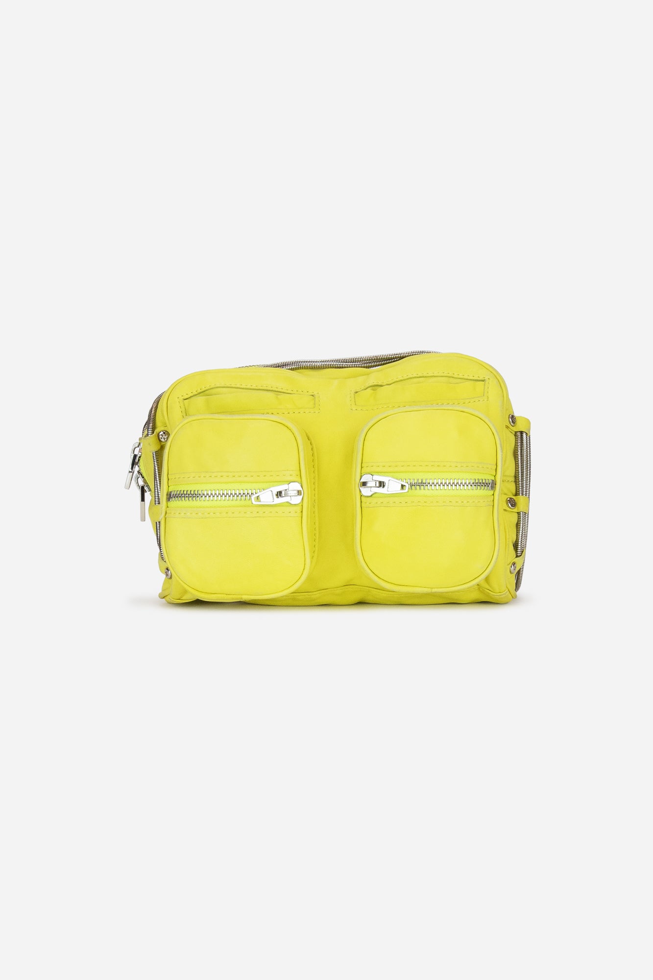 Yellow Citrus Leather Brenda Chain Crossbody Bag
