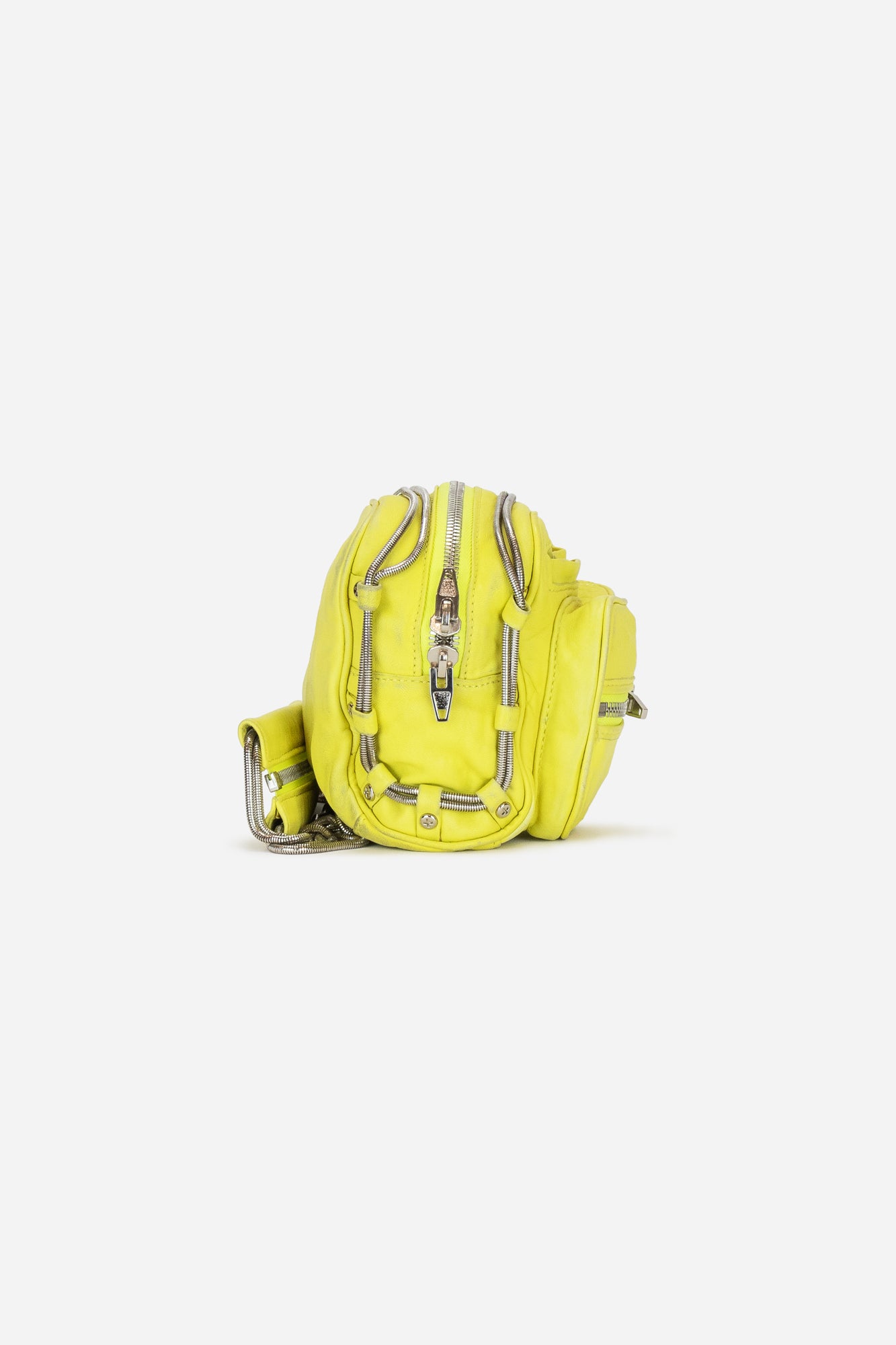 Yellow Citrus Leather Brenda Chain Crossbody Bag