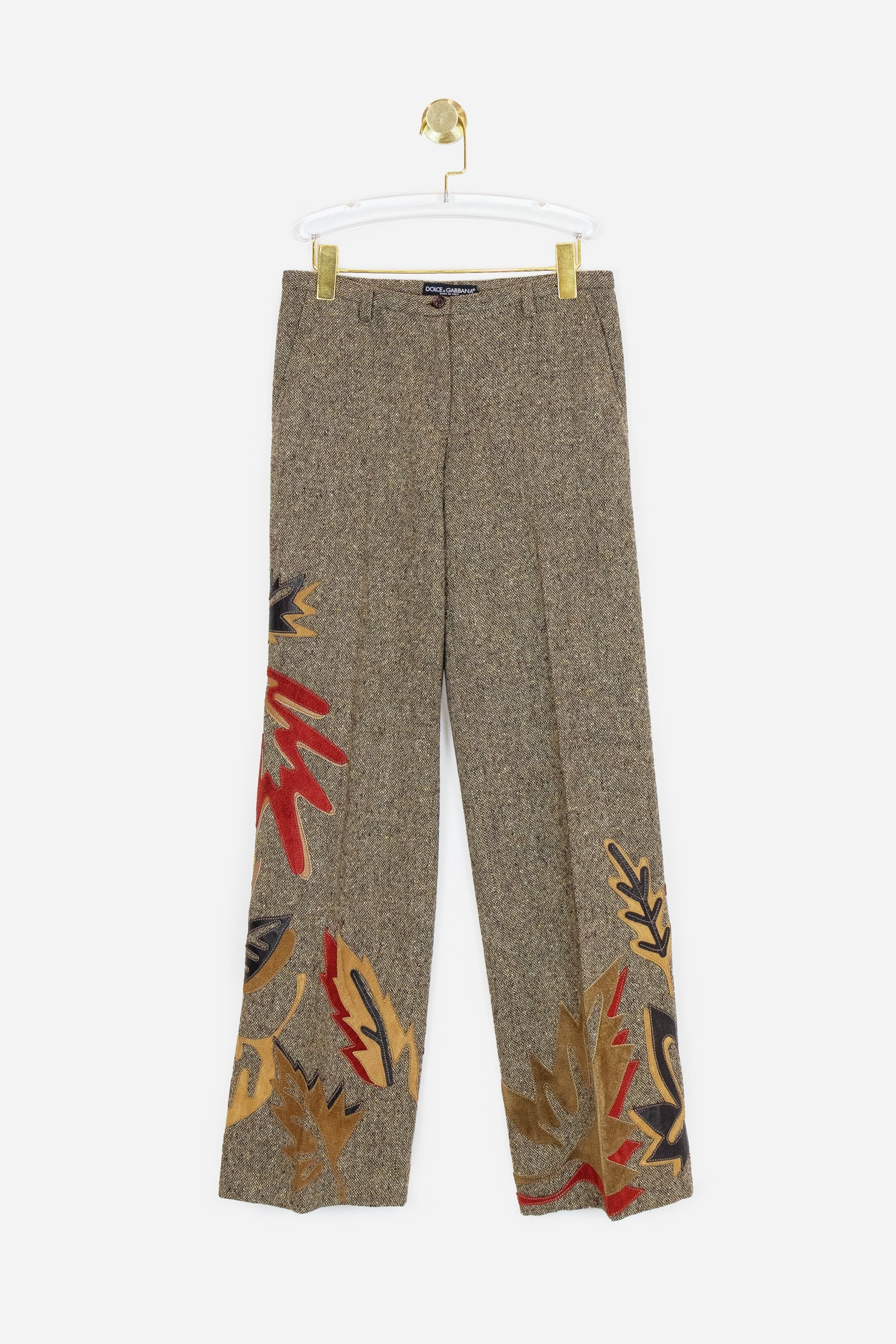 Taupe Fall Leaves Trousers - So Over It Luxury Consignment