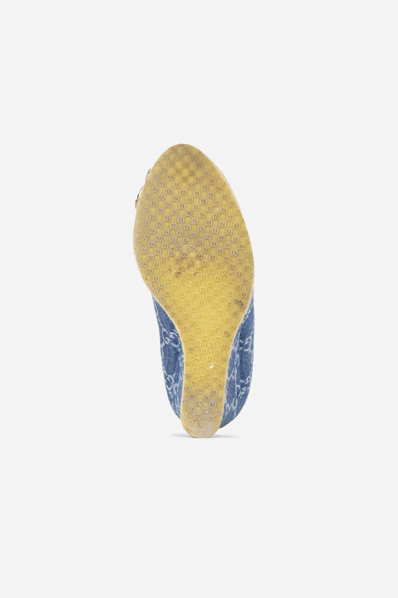 Blue Denim GG Wedge Sandals