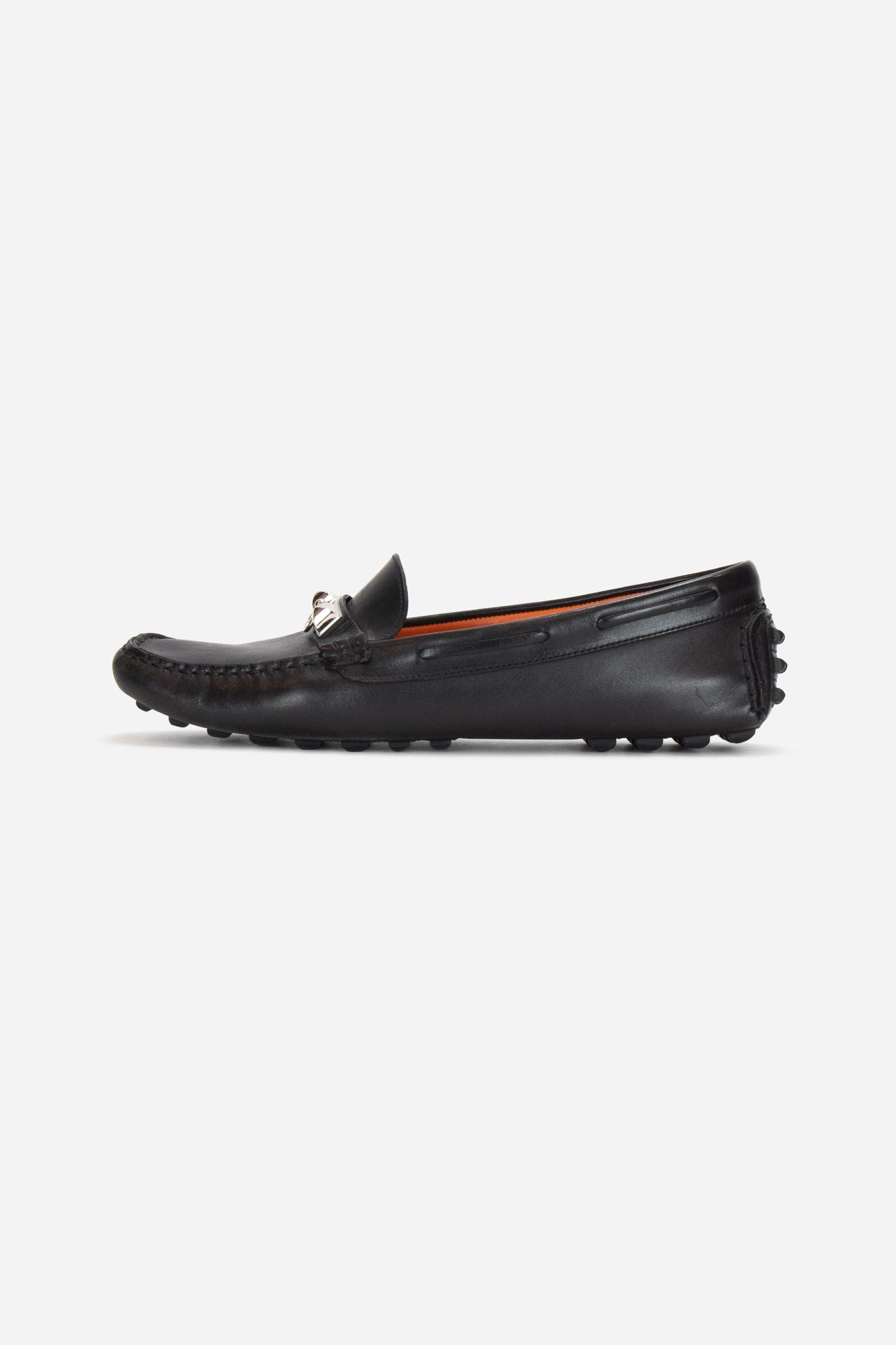 Black Leather Rivale Loafers